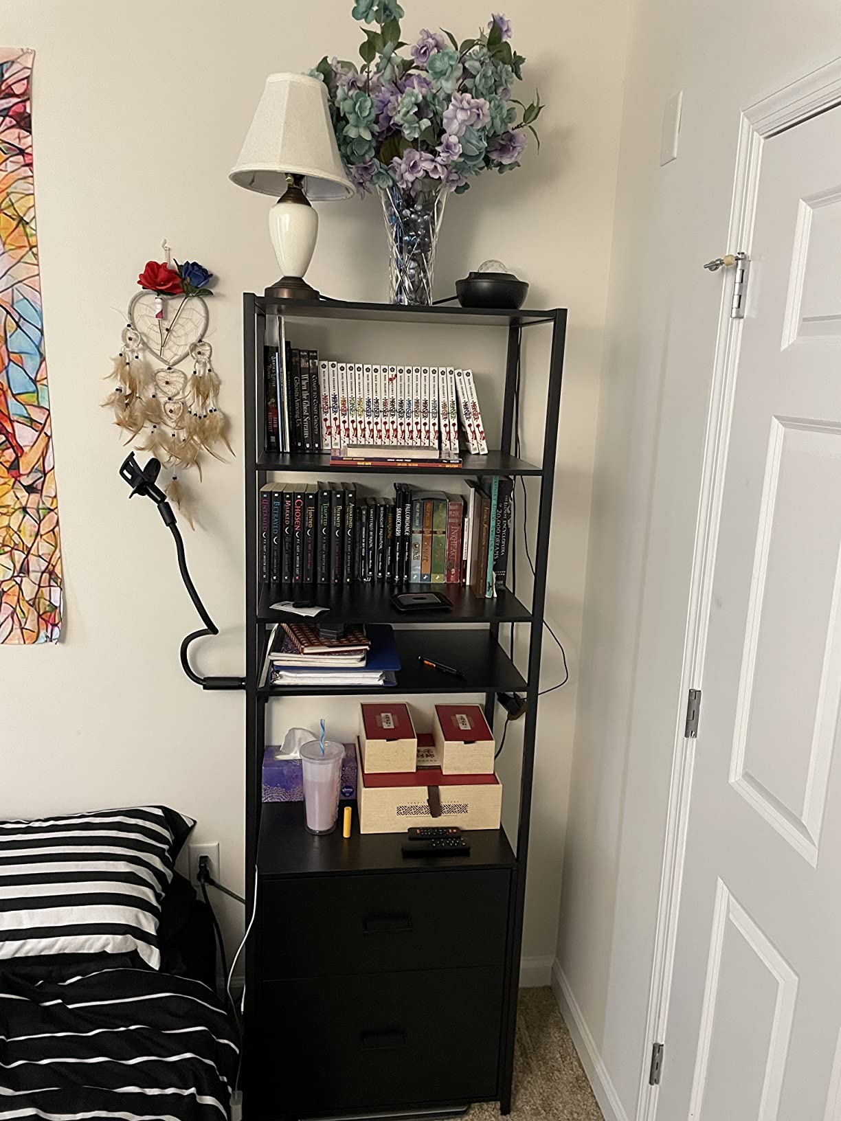 IRONCK Industrial Bookcase with File Cabinet Drawers, Vintage Brown customer photo 1