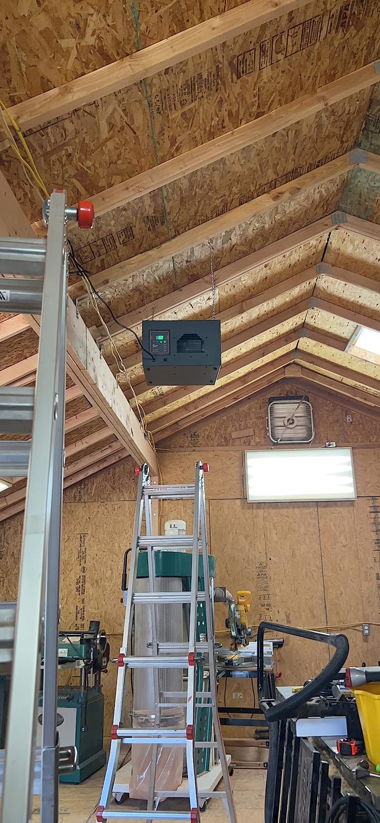 PURISYSTEMS Air Filtration System 3-Speed Remote, Built-in Ionizer, PuriCare 500IG Hanging Air Filter w/RF Remote for Woodworking, Garage and Shop Dust Collector, up to 500 sq. ft (350/450/500 CFM) customer photo 2