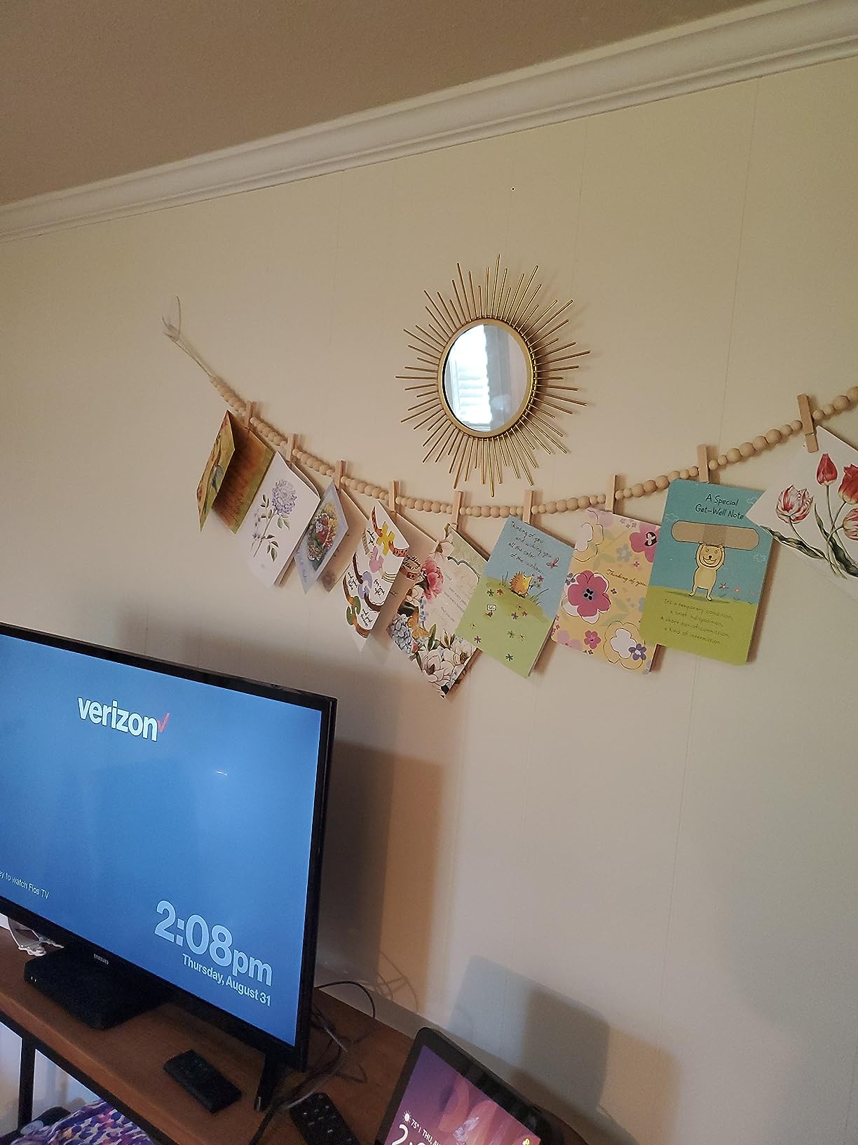 Gold Sunburst Mirror for Wall - Metal Room Decor & Home Decor, Boho Mirror Gifts for Women & Moms (Small, Sun) customer photo 2