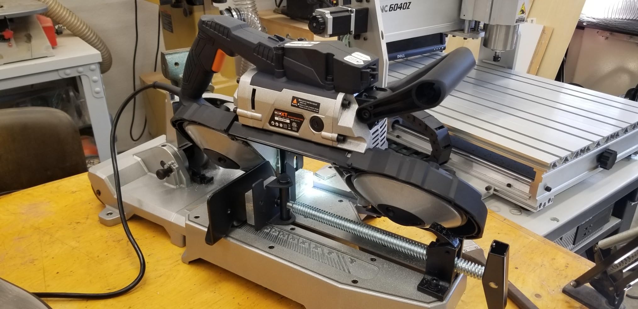 MAXXT Band Saw with Lightweight Aluminum Base, 10 Amp 5 Inch Deep Cut Bandsaw, Variable Speed Handheld Automatic Multipurpose Cut with Carrying Wheels Portable Metal Saw customer photo 2
