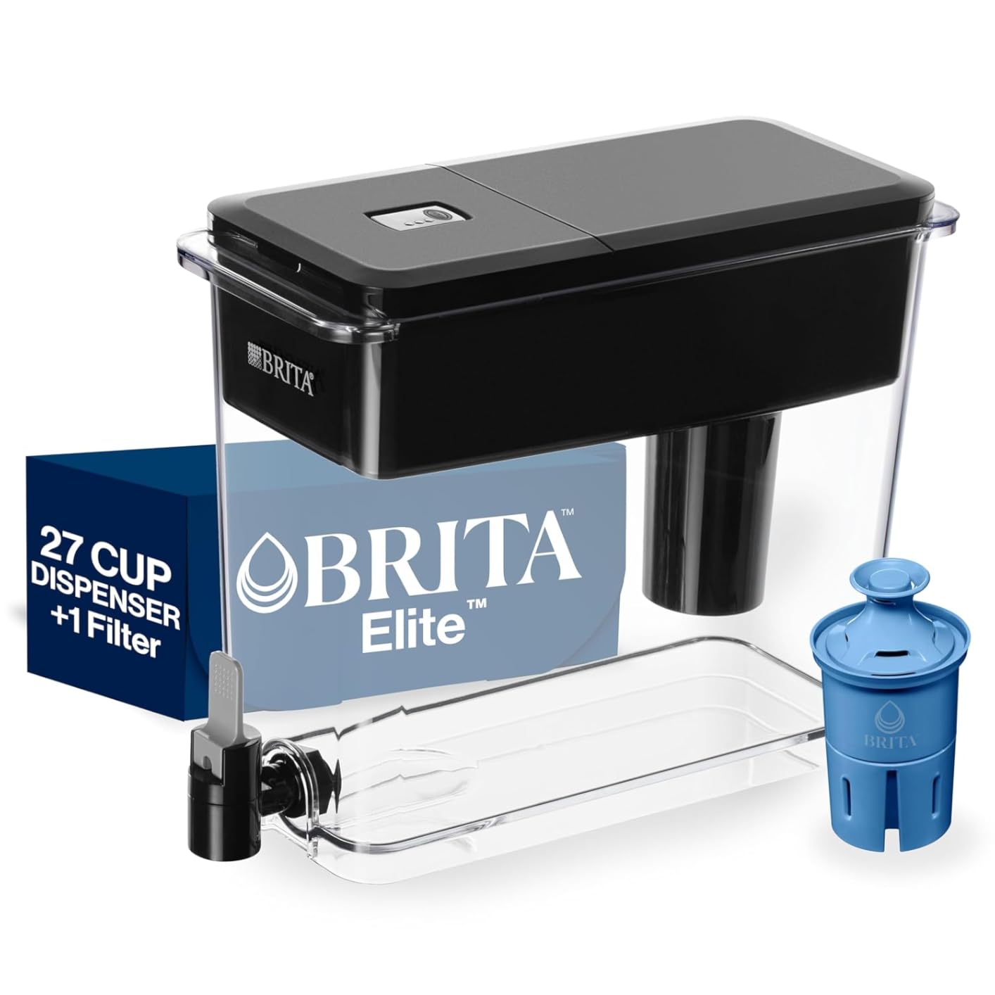 Brita XL 27 Cup Water Pitcher Dispenser, Includes 1 Elite Filter, Black | WQA and NSF/ANSI Certified, Reduces 99% Lead & Microplastics, Removes 30+ Contaminants, BPA-Free, Eliminates Chlorine Taste customer photo 1