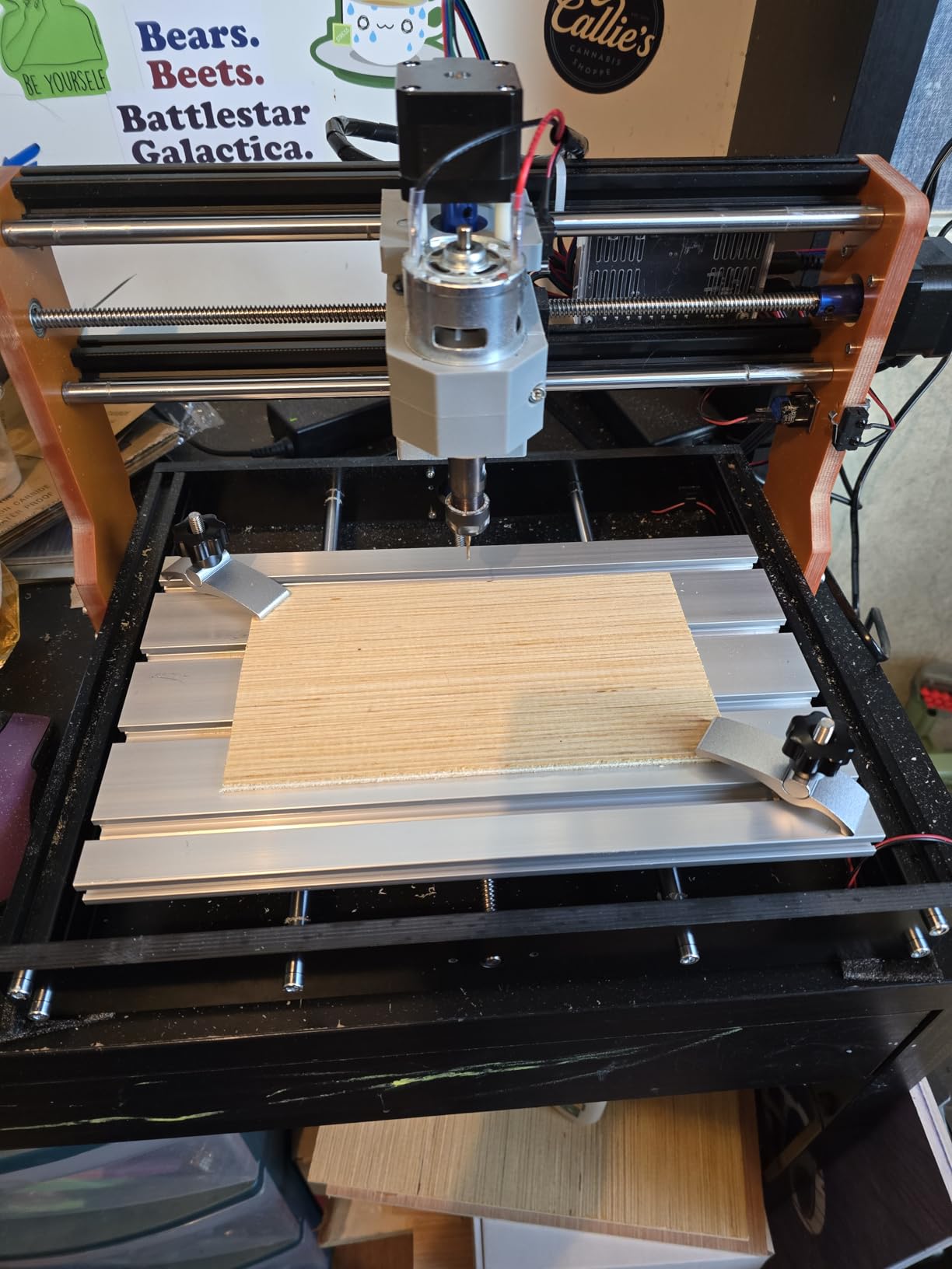 RATTMMOTOR Upgrade 3018-PRO CNC Wood Router Machine Kit | 3 Axis GRBL DIY Mini CNC Engraver Milling Machine+Emergency Stop and Limit Switch for Cutting Plastic Acrylic PVC PCB Wood customer photo 2
