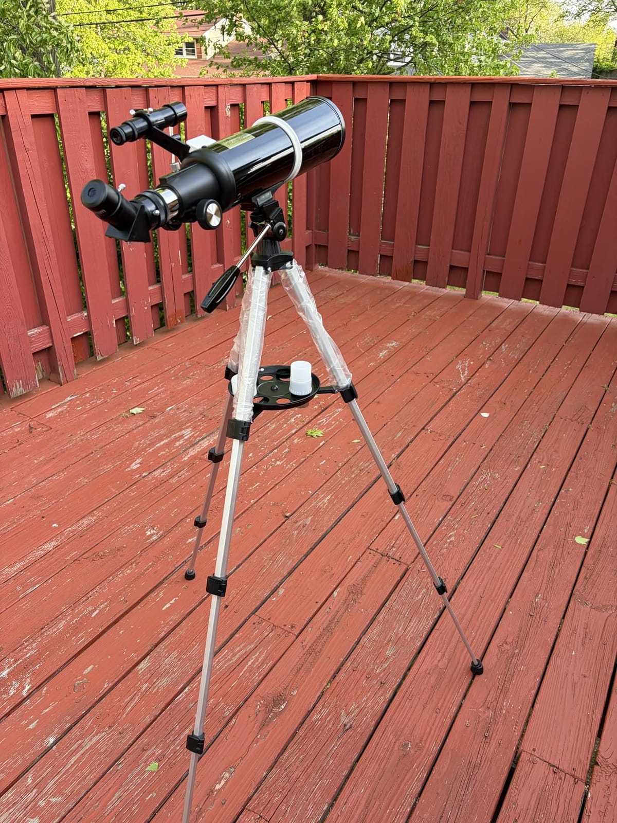 Koolpte Telescope for Adults & Beginner Astronomers - 80mm Aperture 600mm Fully Multi-Coated High Transmission Coatings with AZ Mount Tripod Phone Adapter, Carrying Bag, Wireless Control. | High-power 80mm AZ refractor for adults and beginners, with Barlow lens, phone adapter, wireless remote and carry bag. customer photo 1