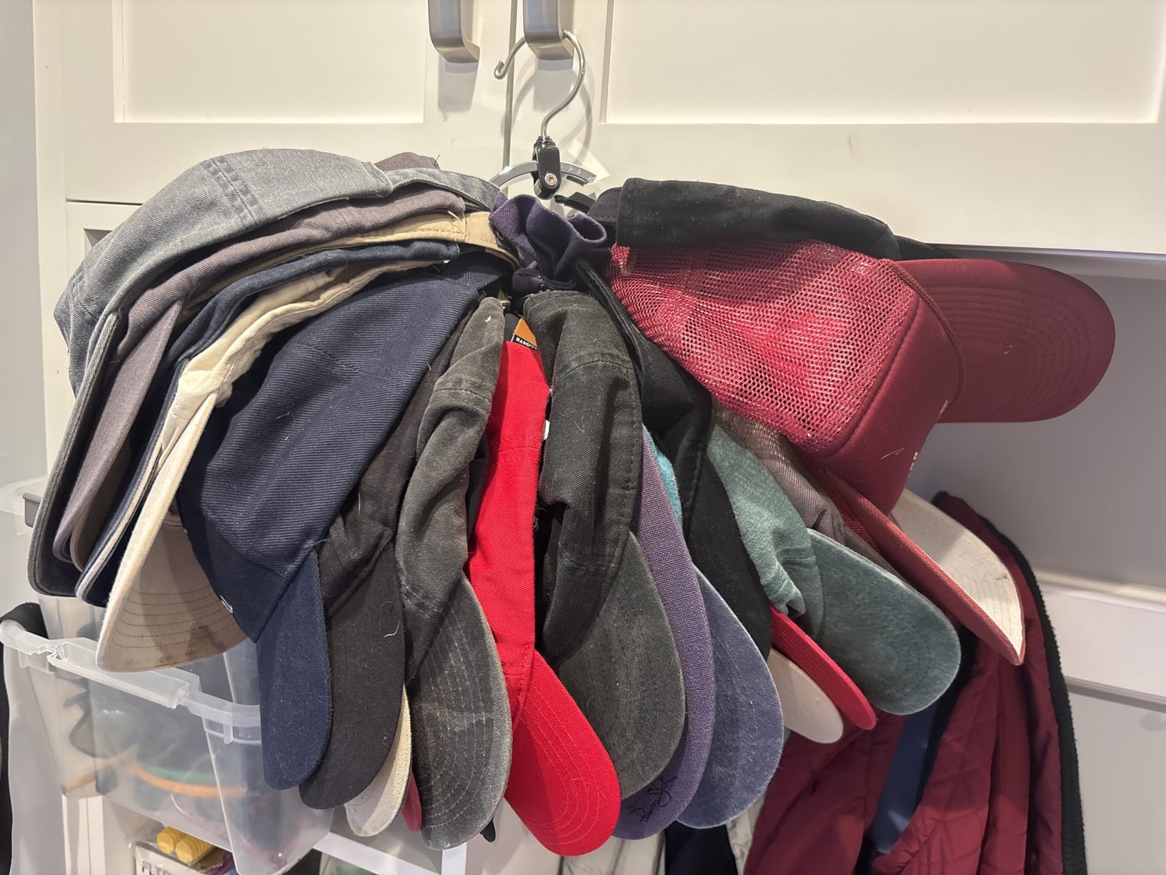 Rolly Hanger® Premium Closet Organizer, Rotating Aluminum Ring Hanger with 360° Swivel Hook, Space Saving Accessory Holder for Belts, Ties, Hats, Scarves, Purses & Handbags | Closet Organizer (3 Pack) customer photo 1