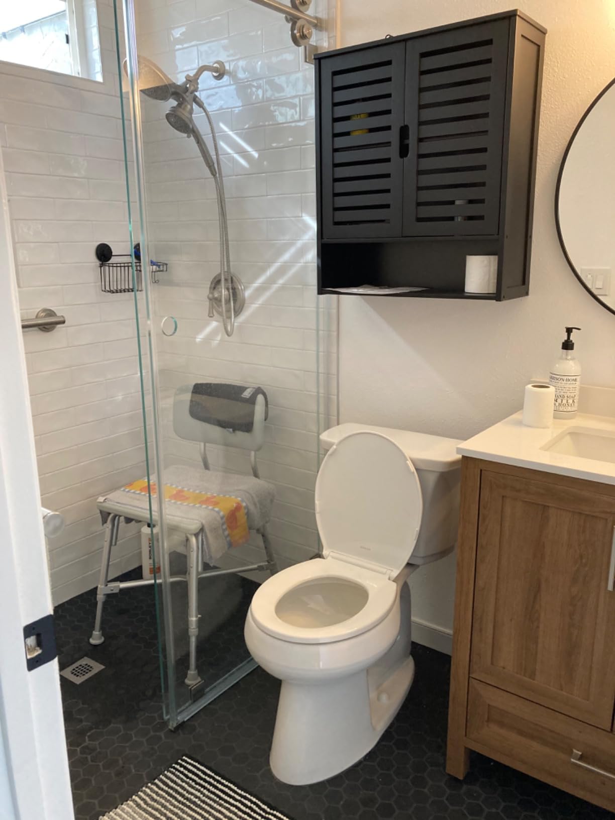 14 x 24 Black Aluminum Medicine Cabinet with Mirror, Recessed/Surface Mount customer photo 2