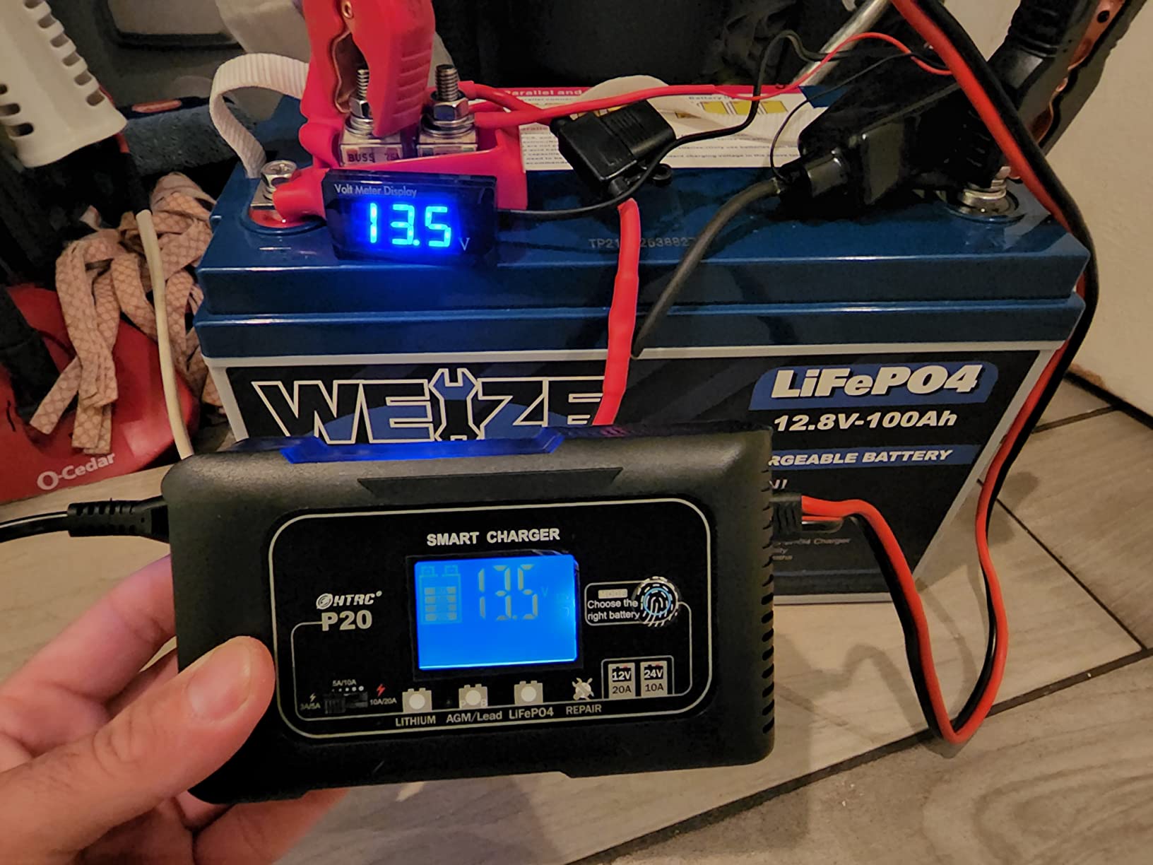 20-Amp Smart Battery Charger,Lithium,LiFePO4,Lead-Acid(AGM/Gel/SLA..) Car Battery Charger,Trickle Charger, Maintainer/deep Cycle Charger,12V/20A and 24V/10A,for Boat,Motorcycle,Lawn Mower,Golf cart.. customer photo 2