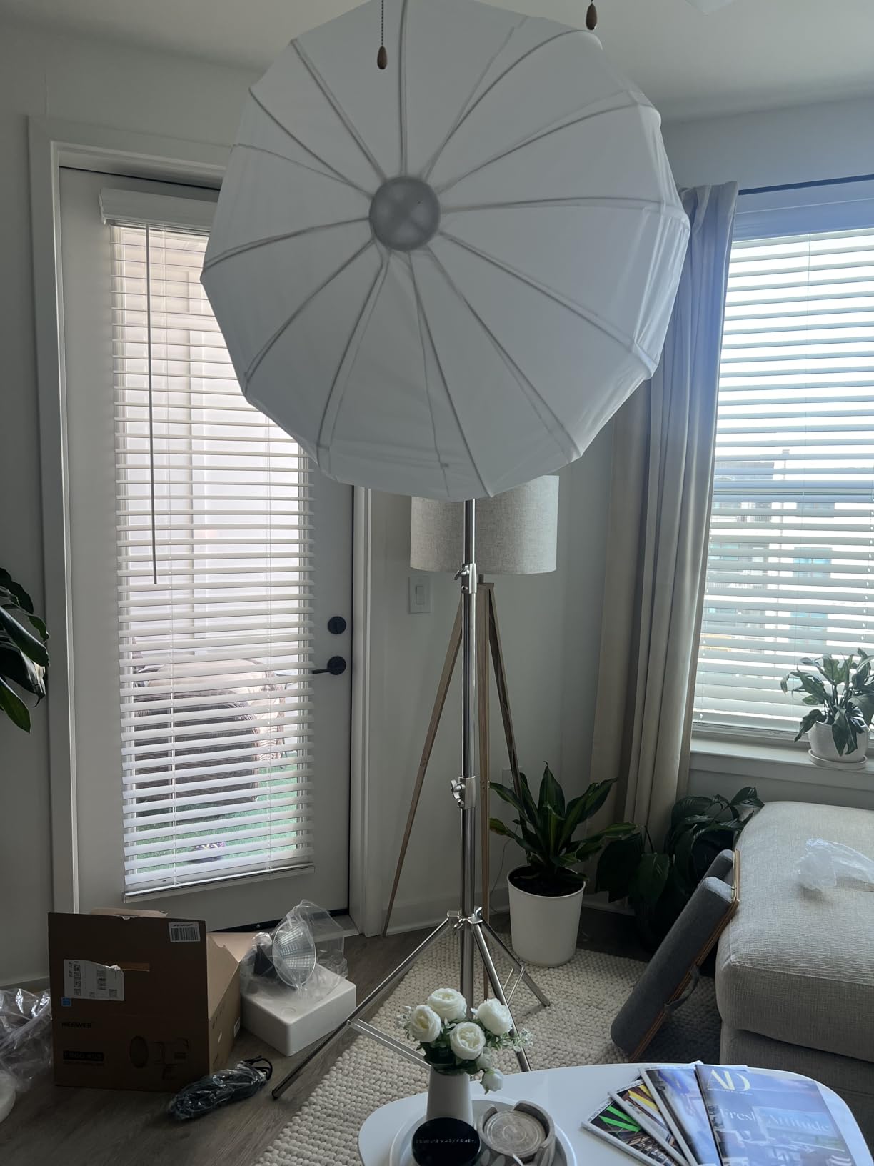 NEEWER 9.2ft/2.8m Stainless Steel Light Stand, Spring Cushioned Heavy Duty Photography Tripod Stand with 1/4” to 3/8” Universal Screw Adapter for Strobe,LED Video Light,Ring Light,Monolight, Softbox customer photo 1