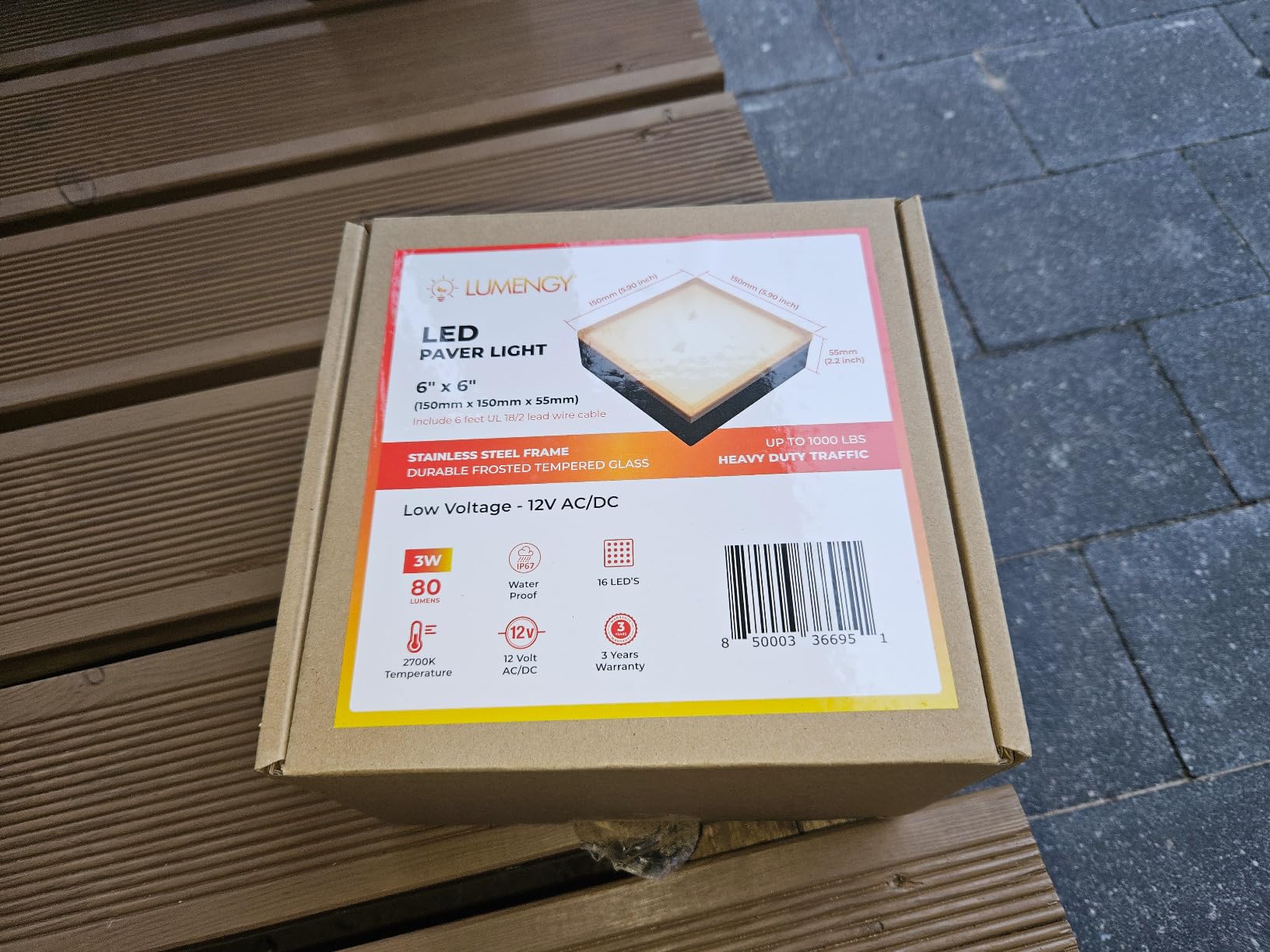LUMENGY Paver Light 6x6 Inch (5.9x5.9), 2700K Warm White, Glare-Free Brick Lighting for Driveways, Walkways, Pool Decks and Patios, 12V Hardwired, IP67 Waterproof, Drive-Over Rated customer photo 2