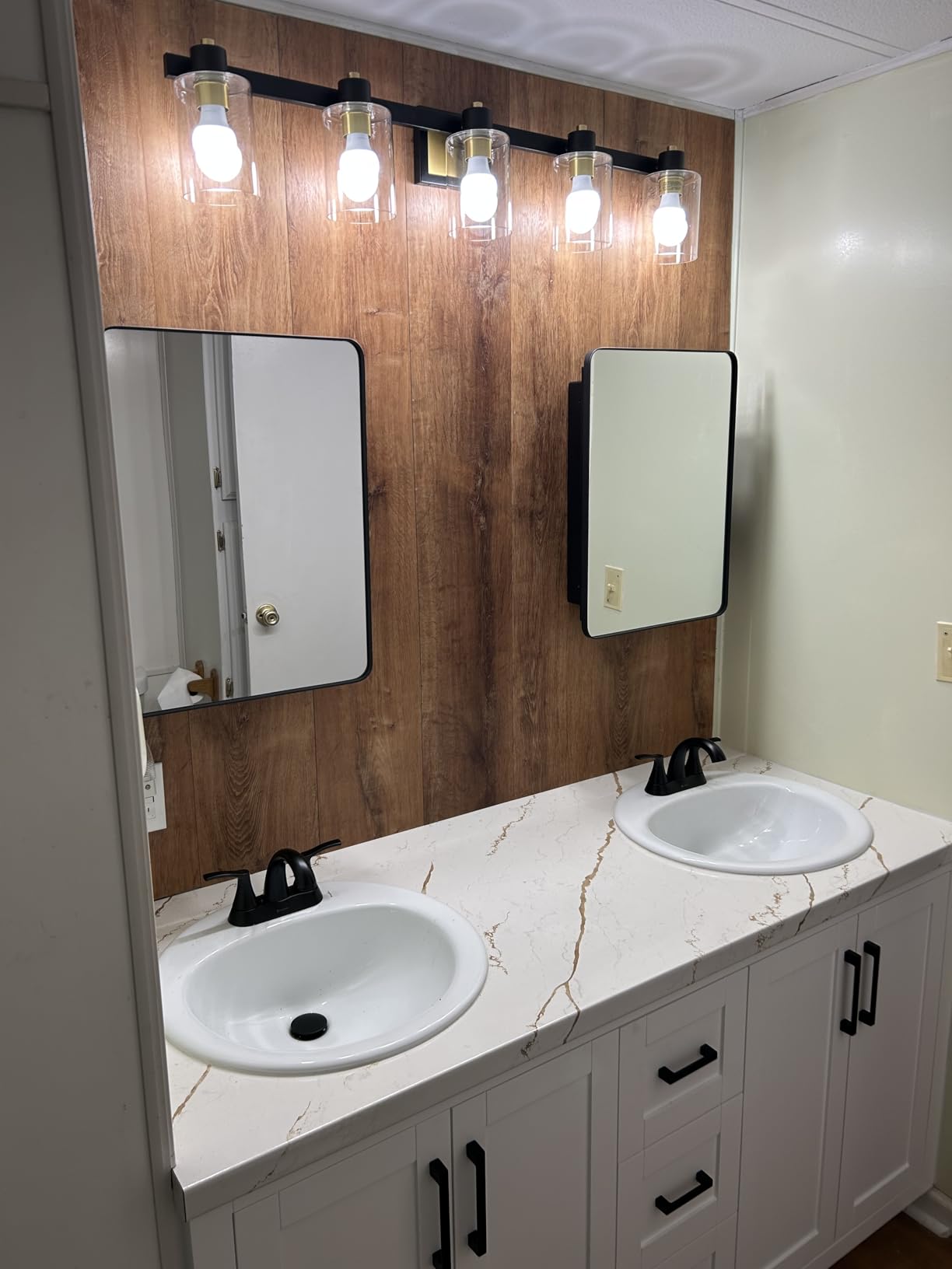 Plastic Black Medicine Cabinet 16x24 Beveled Mirror, Recessed/Surface Mount customer photo 1