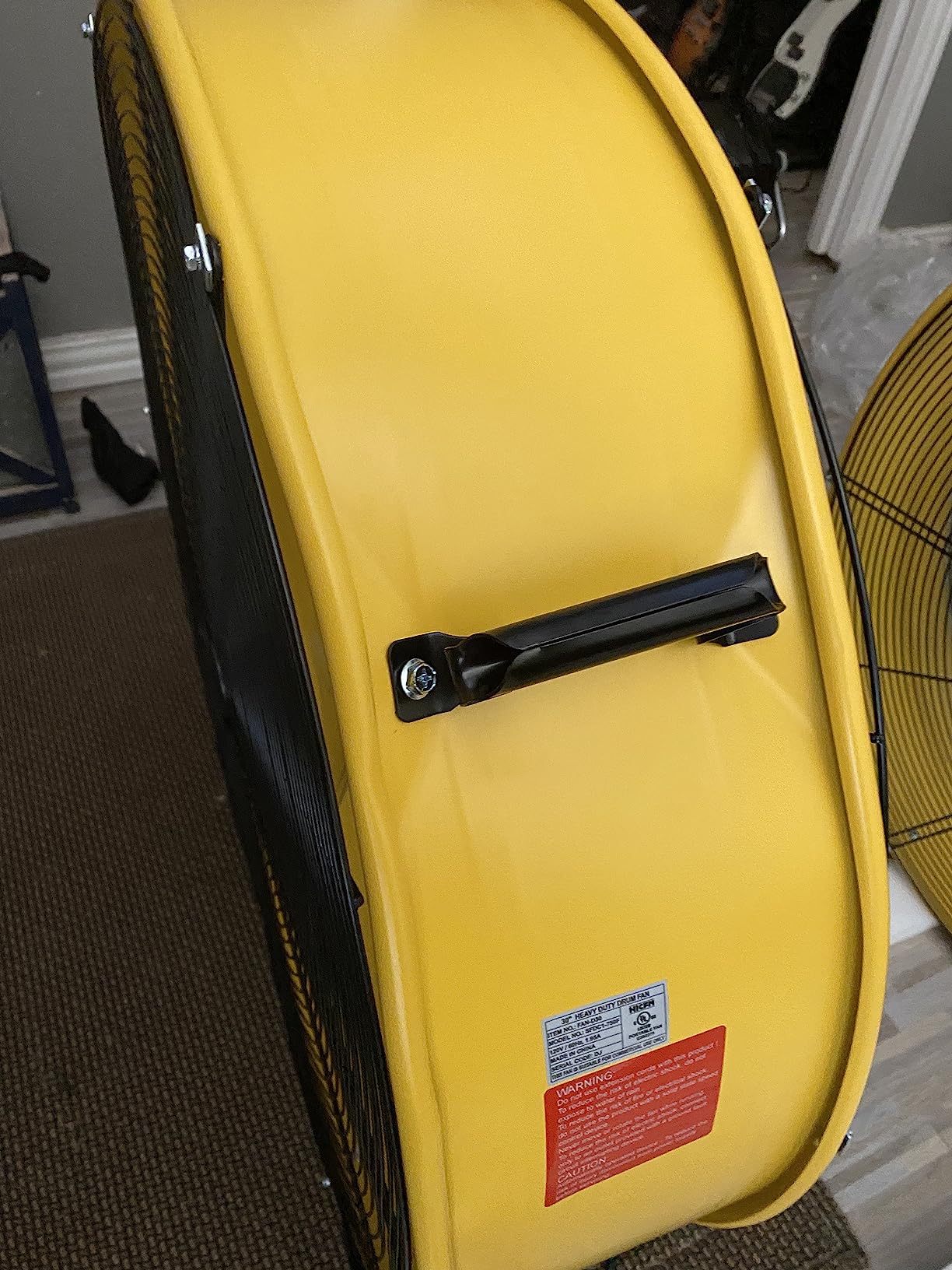 HiCFM 13000 CFM 30 inch Heavy Duty High Velocity Barrel Floor Drum Fan | Powerful 1/3HP Motor, 9ft Cord, 5in Solid Wheels for Workshop, Garage, Commercial or Industrial rooms - UL Safety Listed customer photo 2