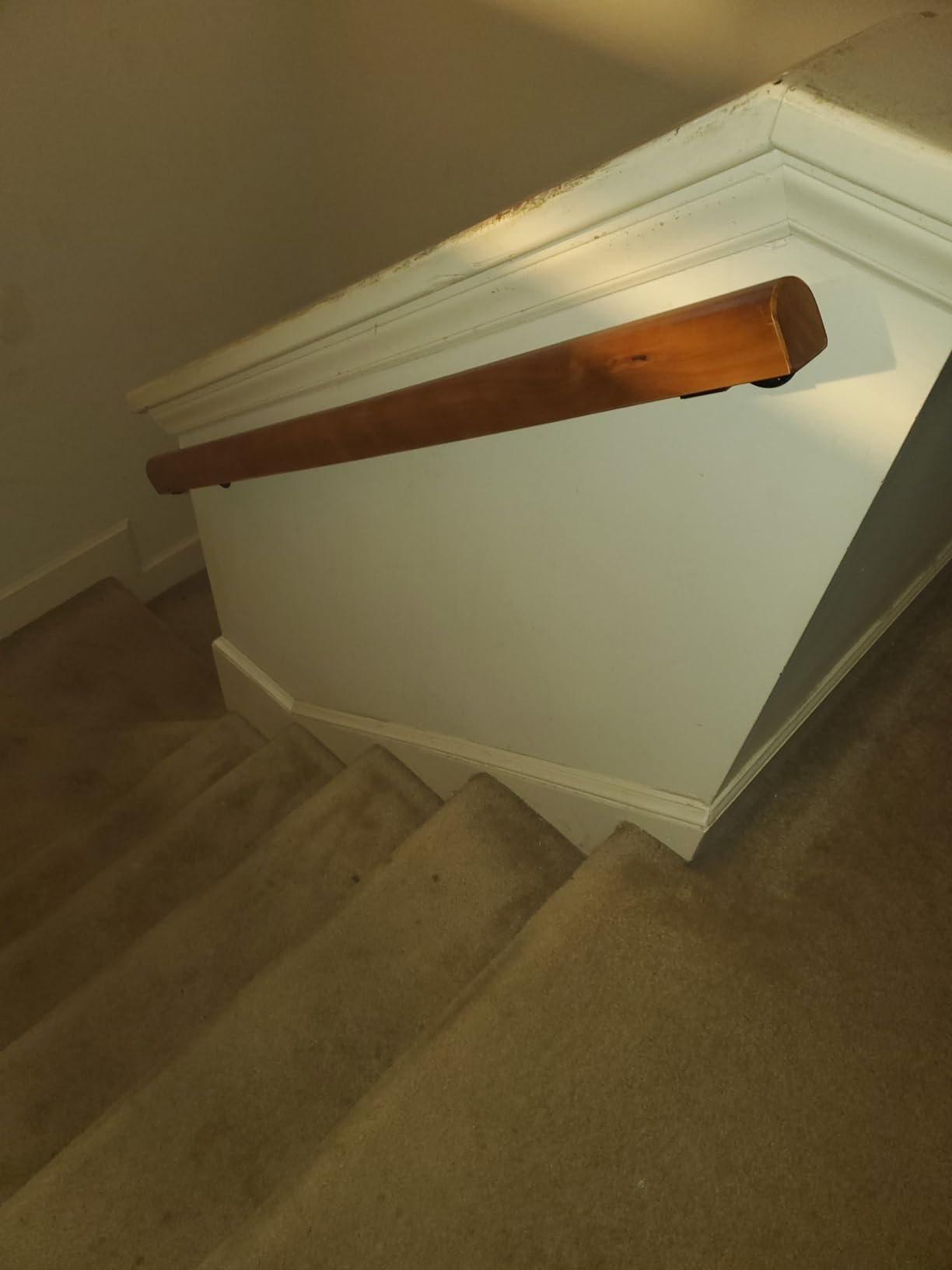 Wooden Handrails, 1-20ft Non-Slip Staircase Handrail, for Home Garden Corridor Lofts Kindergarten Guardrail Decking Railings, Wall Mounted Barrier-Free Staircase Grab Bar for Elderly (Size : 2ft) customer photo 2