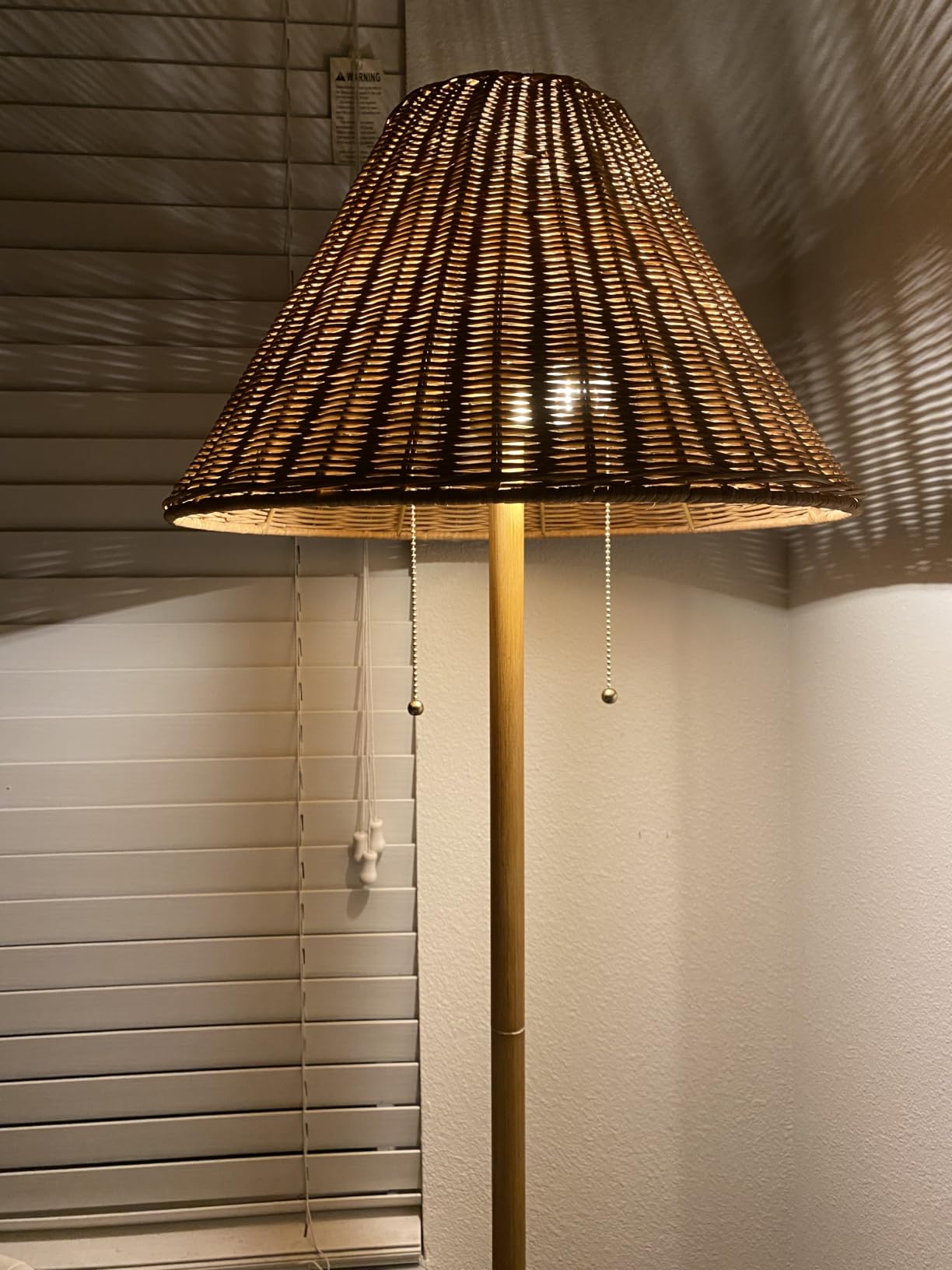 JONATHAN Y Nando 2-Light Coastal Rattan Floor Lamp 61