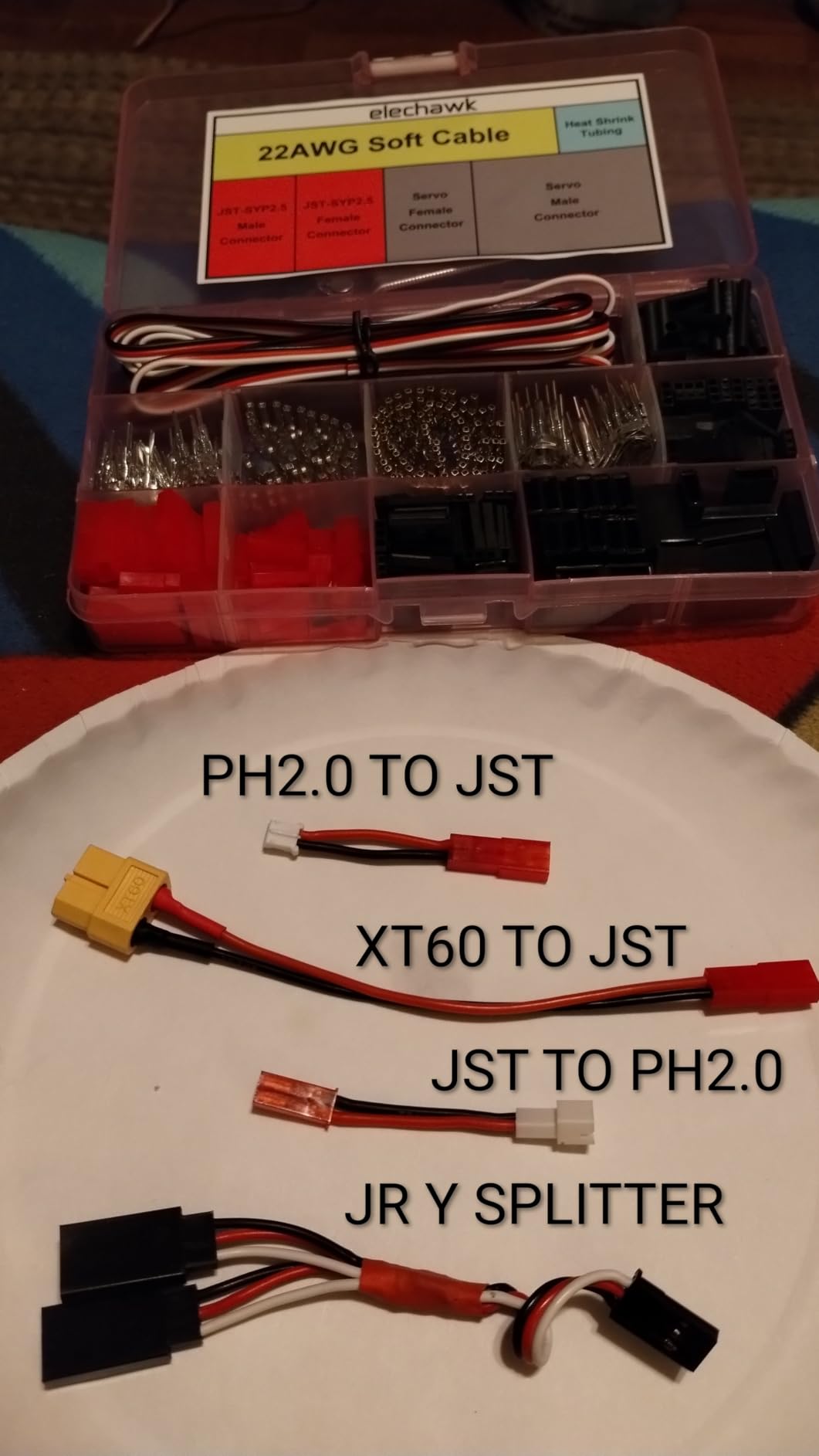 55 Sets Servo Plug Male Female Connector Crimp Pin Cable Kit with Crimping Tool Compatible JST SYP Futaba for Hitec Spektrum RC customer photo 2