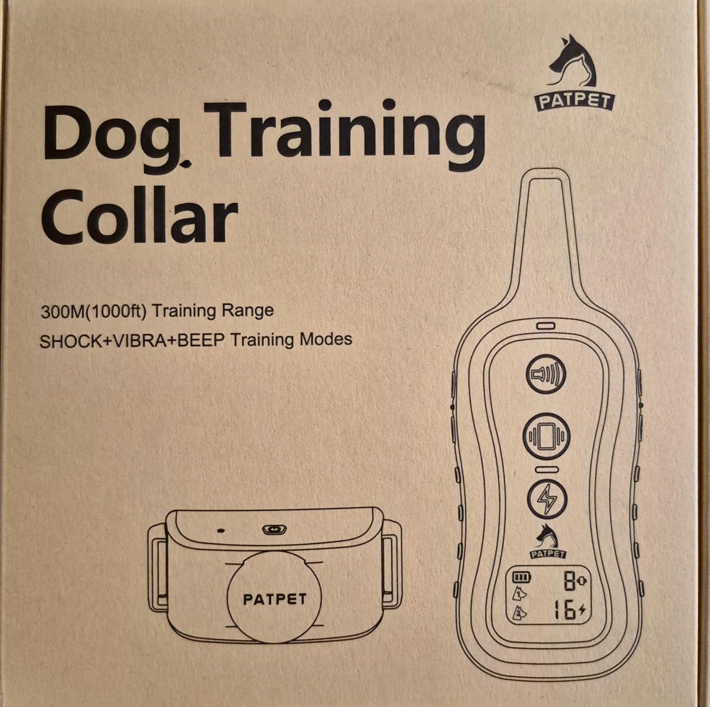 PATPET Dog Training Collar Shock Collar with Remote - 3 Training Modes, Beep, Vibration and Shock, Up to 1000 ft Remote Range, Rainproof for Small Medium Large Dogs customer photo 2