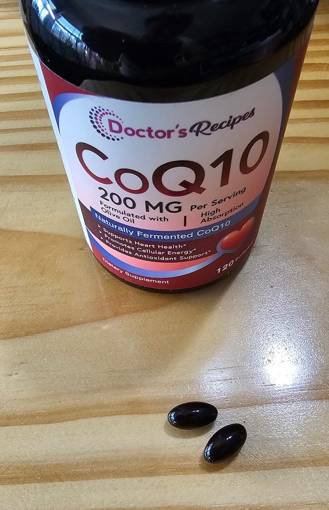 Doctor's Recipes CoQ10 200mg Per Serving, High Absorption Coenzyme Q10 Supplement with Olive Oil, Heart & Vascular Health, Energy Production & Antioxidant Support, 2 Month Supply, 120 Softgels customer photo 2