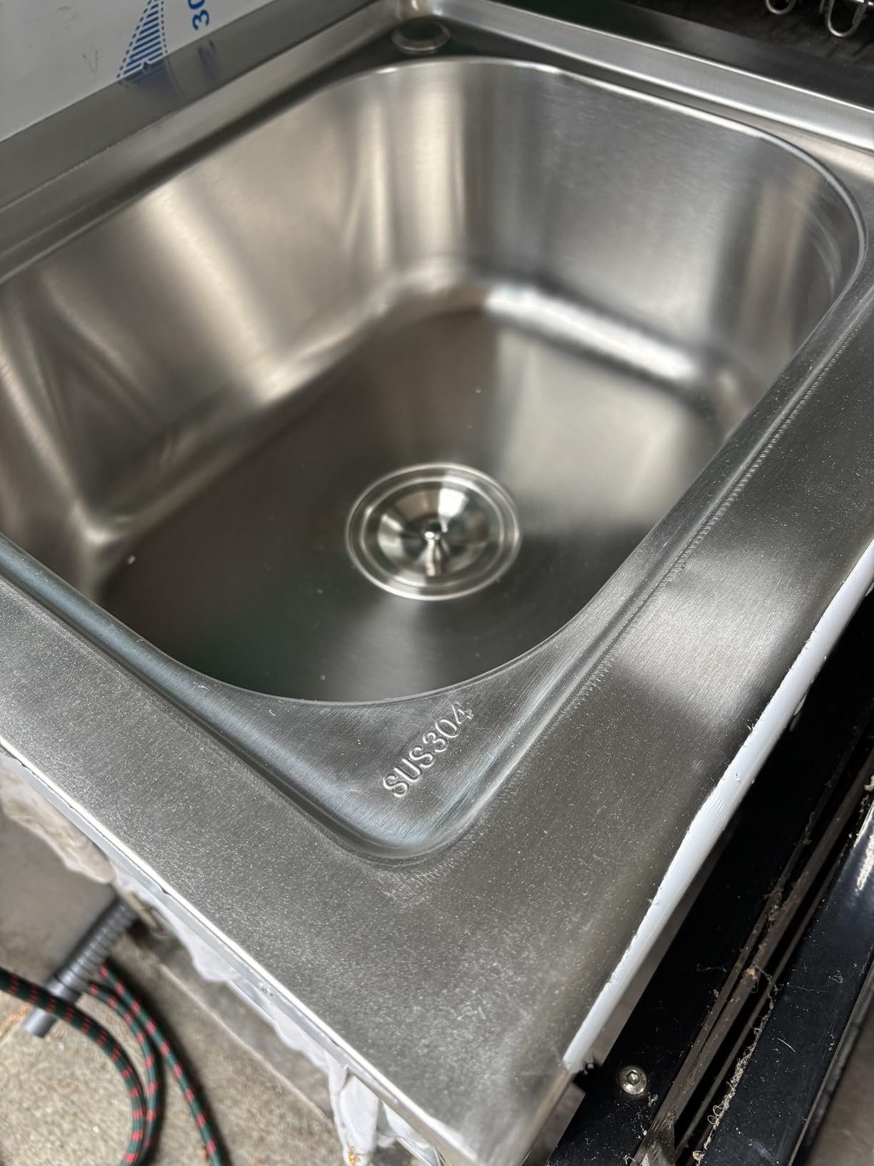 Stainless Steel Utility Sink, Freestanding Single Bowl Garage Sink 22 Inch customer photo 2