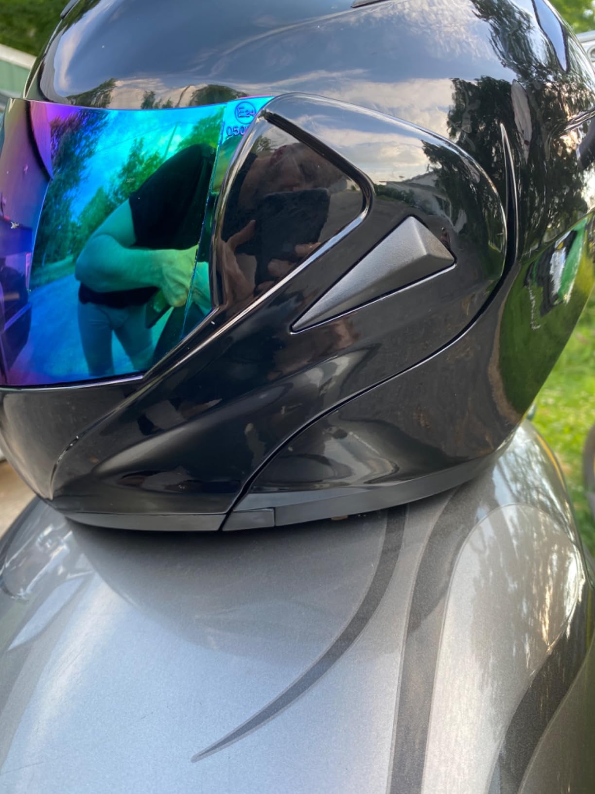 Bluetooth Modular Motorcycle Helmet, DOT Approved Flip Up Full Face Integrated Helmet, Double Visor Helmet Built-in Dual Speaker with Microphone, for Adults Men and Women XS~XL customer photo 1