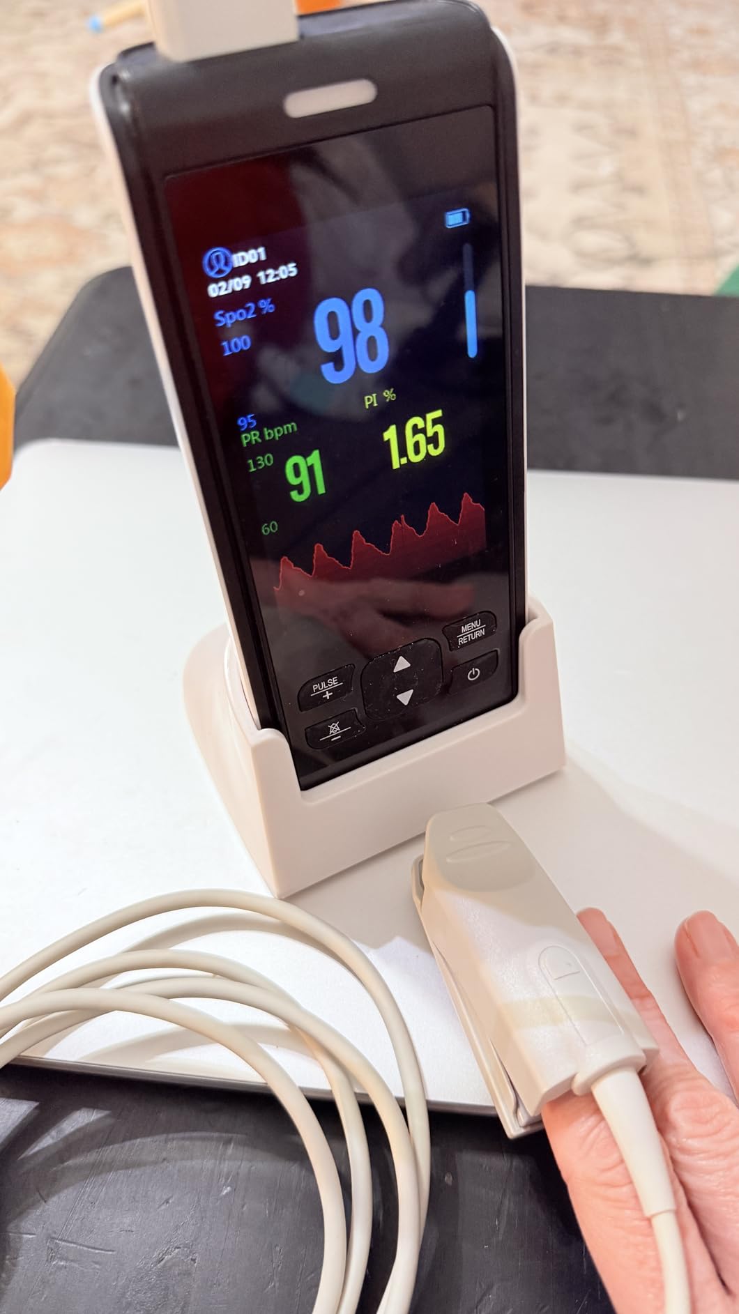 Pulse Oximeter - Handheld Pulse Oximeter Rechargeable Overnight Pulse Ox Continuous oxygen meter finger pulse oximeter Fingertip with Pulse o2 sat monitor finger for oxygen SpO2 customer photo 2