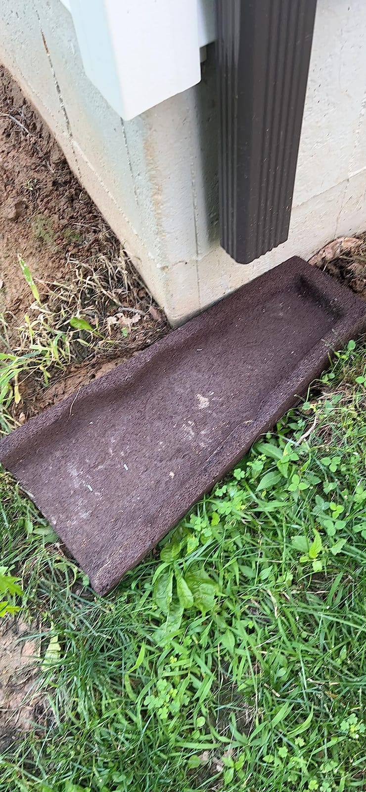 Rubberific Premium Rubber Downspout Splash Block Rain Guard Stone Textured Drain Extender (Black) customer photo 1