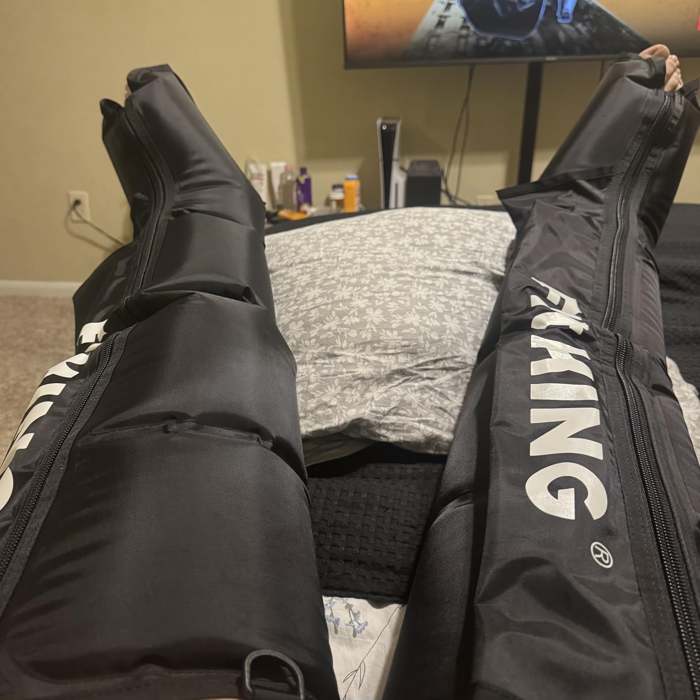 FIT KING Air Compression Recovery System, Full Leg Massager Boots (Large) | Sequential Compression Device for Fast Recovery, Enhance Performance for Athletes, FSA-HSA customer photo 1