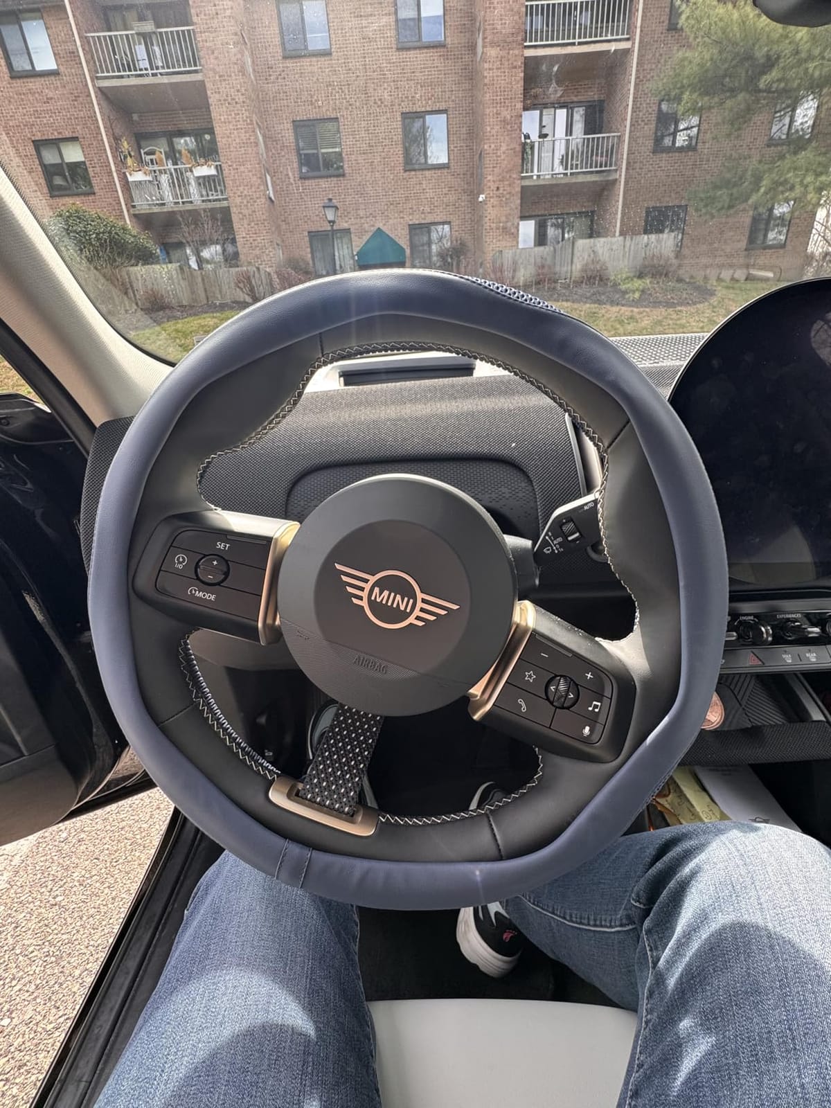 LKWLIKEI Car Steering Wheel Cover, Universal 15 inch, The Latest Microfiber Leather Breathable Technology Fabric, Non-Slip, Comfortable, Warm in Winter and Cool in Summer, Grey customer photo 1
