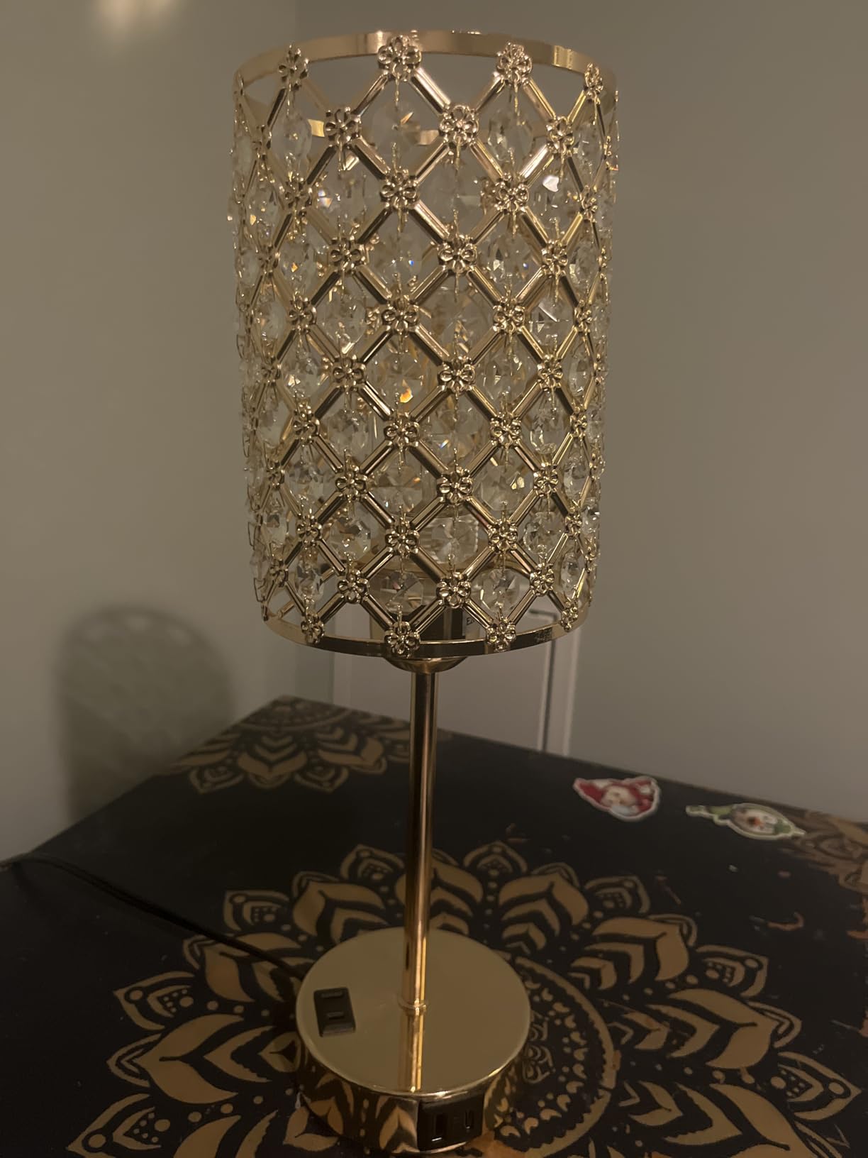 Sliver Crystal Table Lamps for Bedroom Set of 2, Nightstand Touch Lamp | Touch Control Lamp with USB C+A Ports & AC Outlet, 3-Way Dimmable Bedside Lamp, Silver Dresser for Bedroom, Bulb Included customer photo 1