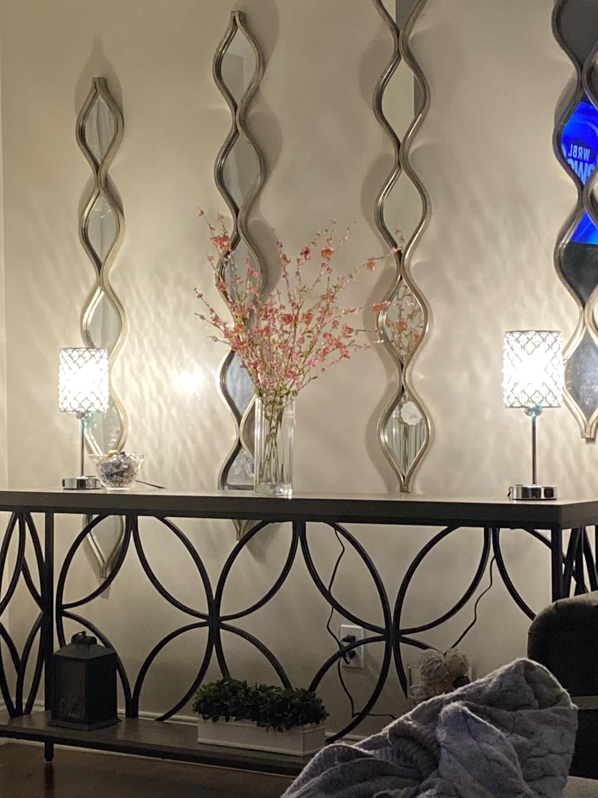Sliver Crystal Table Lamps for Bedroom Set of 2, Nightstand Touch Lamp | Touch Control Lamp with USB C+A Ports & AC Outlet, 3-Way Dimmable Bedside Lamp, Silver Dresser for Bedroom, Bulb Included customer photo 2