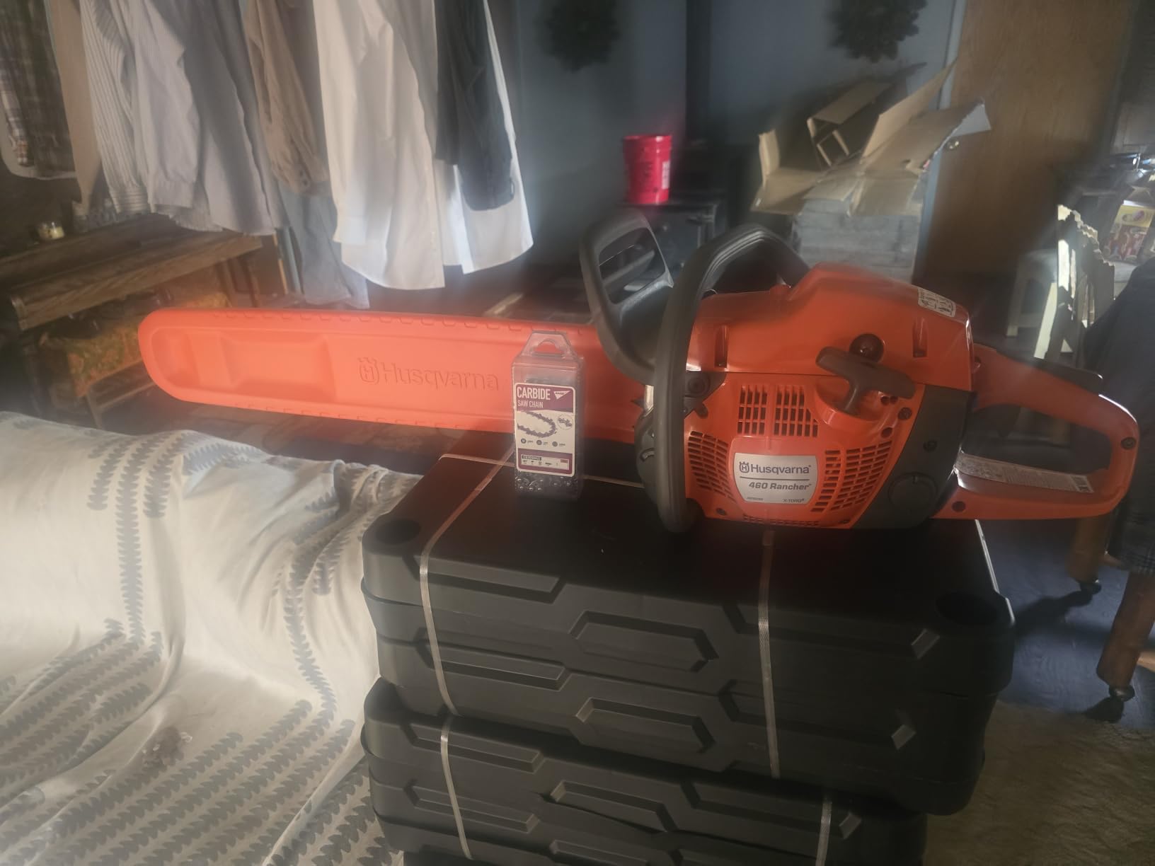 Husqvarna 460 Rancher Gas Powered Chainsaw, 60.3-cc 3.6-HP, 2-Cycle X-Torq Engine, 24 Inch Chainsaw with Automatic Adjustable Oil Pump, For Wood Cutting, Tree Trimming and Land Clearing, Gifts For Men customer photo 1