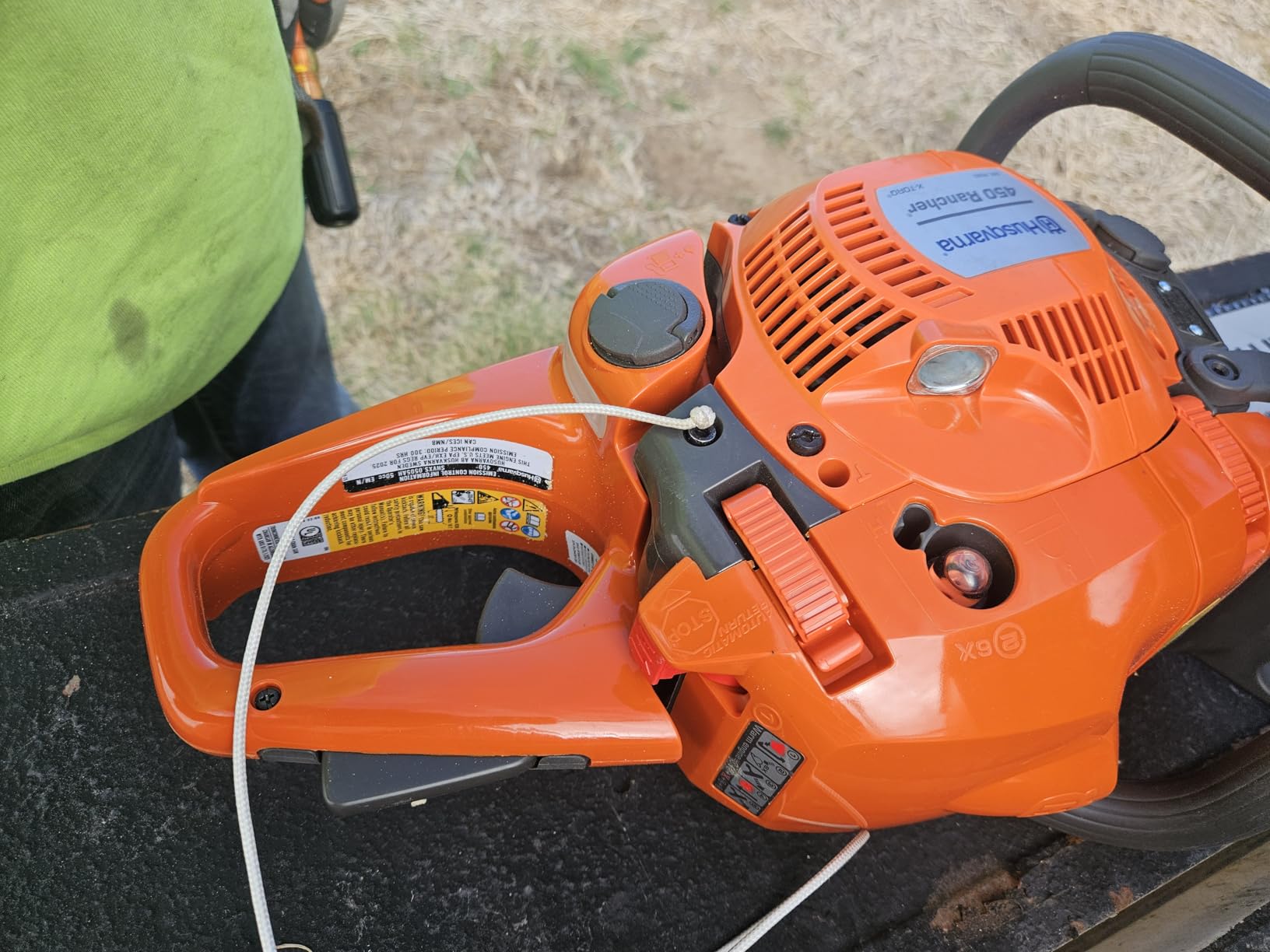 Husqvarna 450 Rancher 20 Inch Gas Chainsaw, 50.2-cc 3.2-HP, 2-Cycle X-Torq Engine, For Tree Pruning, Yard Cleanups and Firewood Cutting, 970613120 customer photo 1