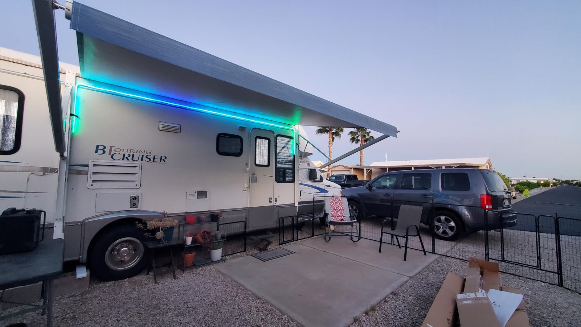 YESCAMP Motorized RV Awning Complete Kit Retractable Electric Camper Awning for RV,Trailers,5th Wheel,Toy Haulers,Motohome RV Trailer Awning for Camper or Home(20Ft,Black Frame,Black Fade) customer photo 1