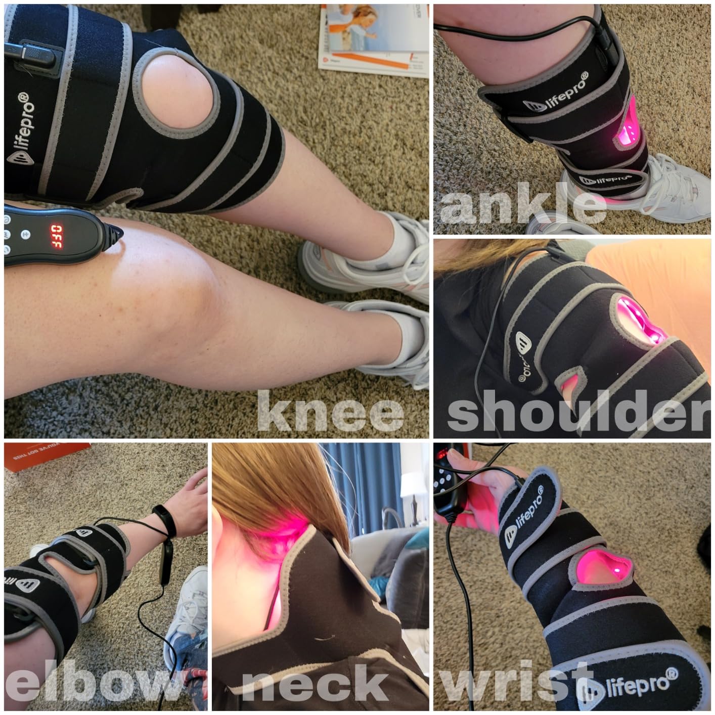 LifePro Biorecover - Red Light Therapy for Knee - Triple Chip LED Knee Wrap | Near Infrared Red light therapy for Body - 60 & 40 LEDs- Knee Massager -660nm 850nm Light Therapy - Joint & Muscle Support customer photo 1