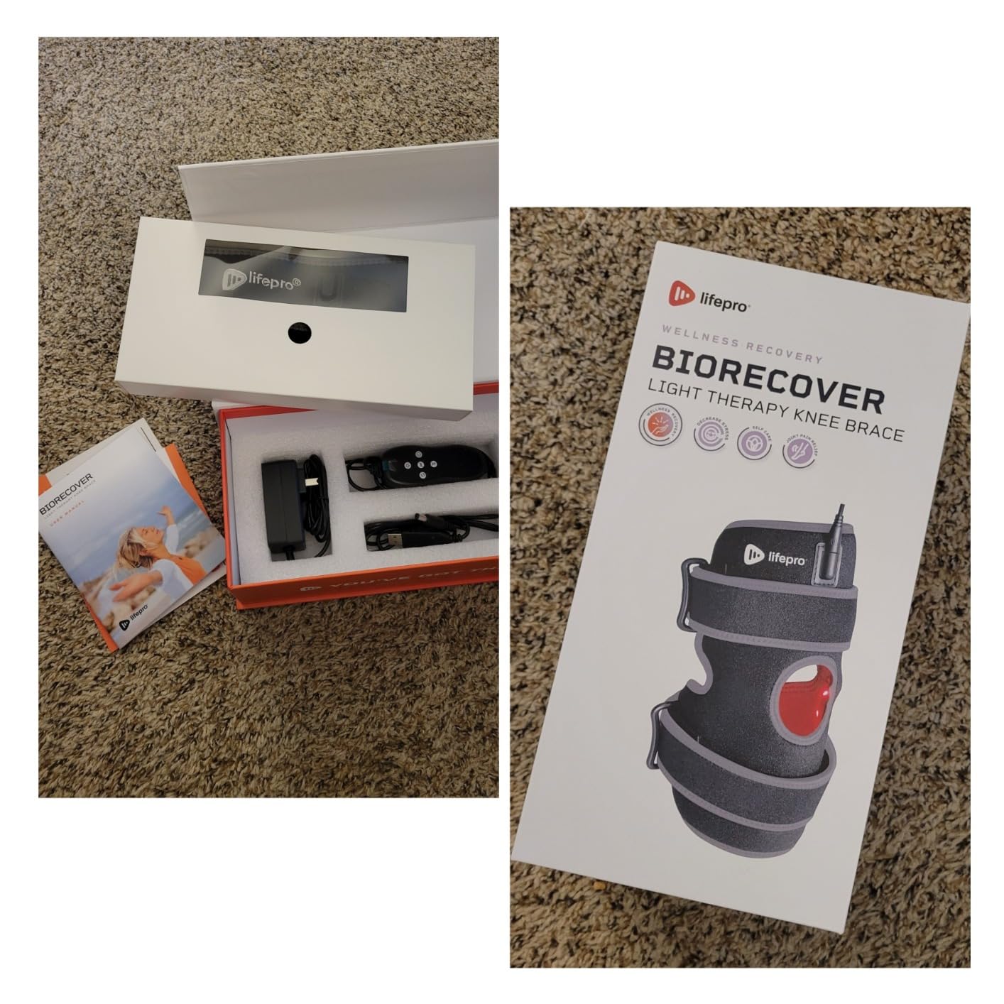 LifePro Biorecover - Red Light Therapy for Knee - Triple Chip LED Knee Wrap | Near Infrared Red light therapy for Body - 60 & 40 LEDs- Knee Massager -660nm 850nm Light Therapy - Joint & Muscle Support customer photo 2