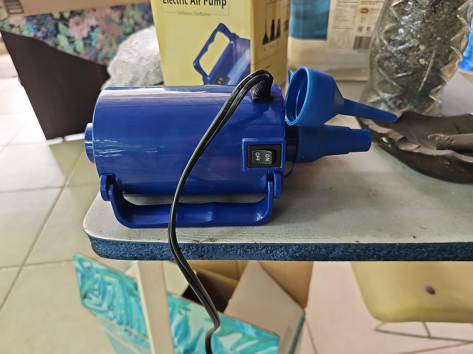 Artigarden Electric Air Pump Portable 460W Quick-Fill Air Pump Air Flow 45CFM 2.1PSI with Hose 5 Nozzles 120V AC Inflator Deflator Pump for Air Mattress Air Bed Inflatable Cushion Boat Swimming Ring customer photo 1