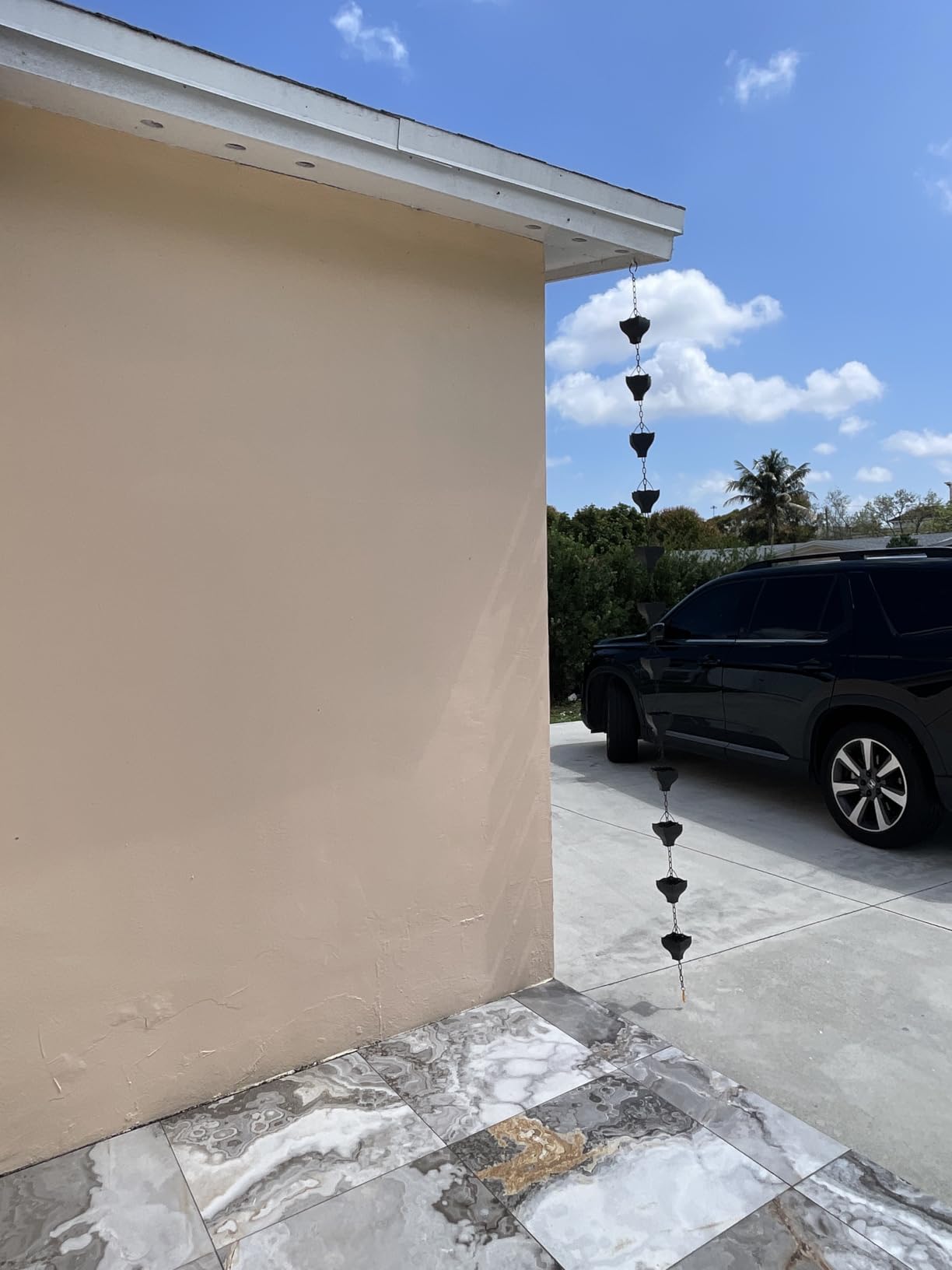 Rifachua 8.5ft Lotus Rain Chain for Gutter Downspout Outside customer photo 1