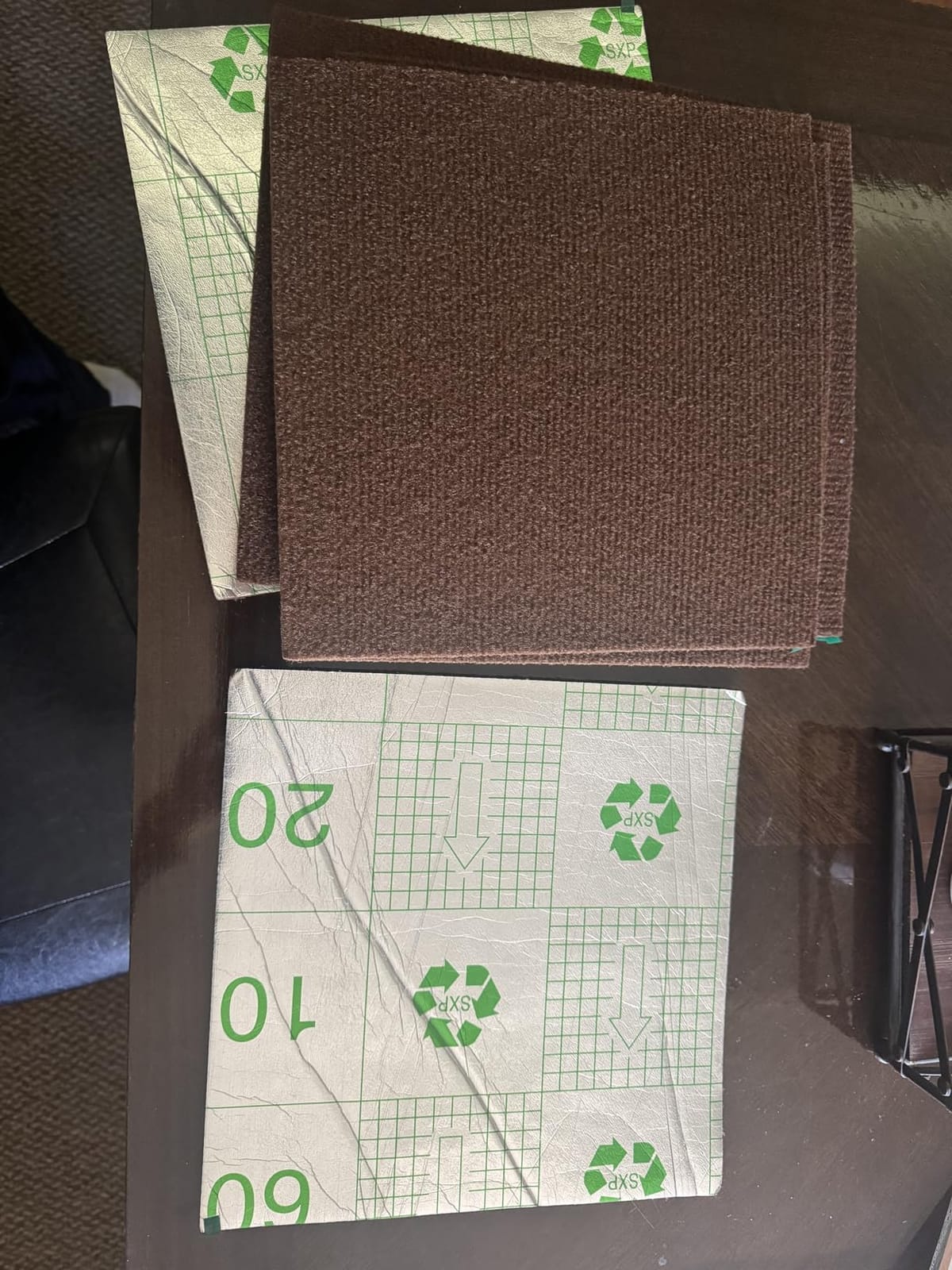 CUCOS Carpet Tiles Peel and Stick, Squares Carpet Floor Tile 12” x 12”, Soft Padded Carpet Tiles, Self Adhesive Carpet 10 Tiles Per box/10Sq Ft customer photo 1