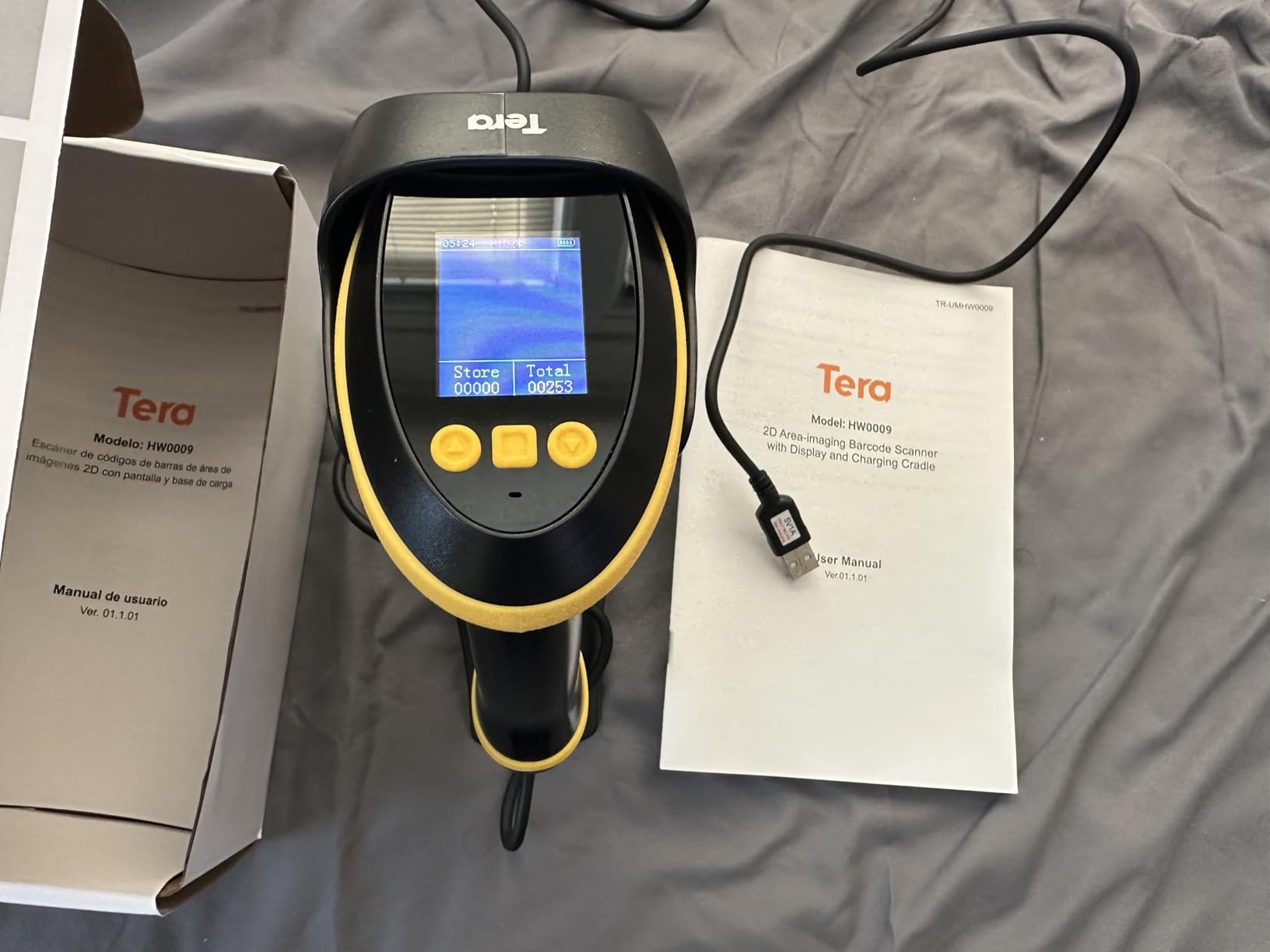 Tera Barcode Scanner Wireless with Screen, Pro Version 1D 2D QR with Setting Keypad Charging Cradle, Bluetooth 2.4G Wireless USB Wired Handheld Bar Code Reader HW0009 customer photo 1