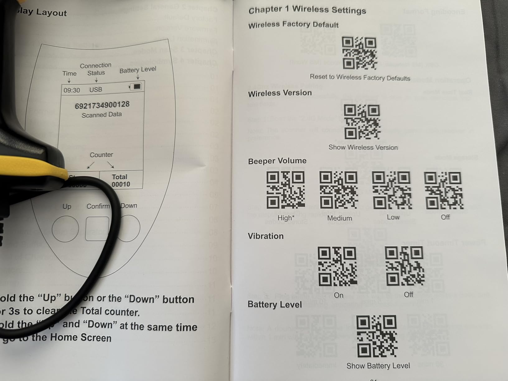 Tera Barcode Scanner Wireless with Screen, Pro Version 1D 2D QR with Setting Keypad Charging Cradle, Bluetooth 2.4G Wireless USB Wired Handheld Bar Code Reader HW0009 customer photo 2