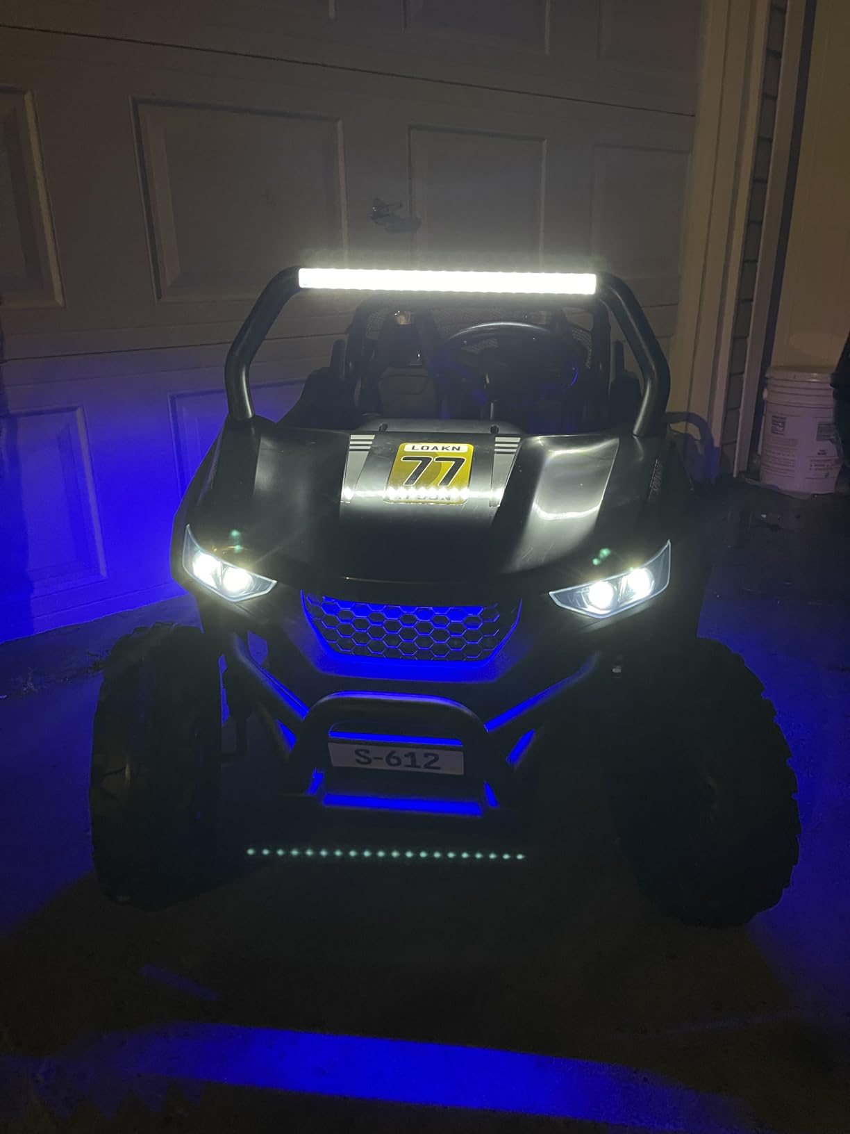 OLAKIDS 2 Seater Ride on Car for Kids, 12V UTV Kids' Electric Vehicles with Remote Control, Spring Suspension, Soft Start, Music Bluetooth FM, Battery Powered for Ages 3-8 (Jet Black) customer photo 2