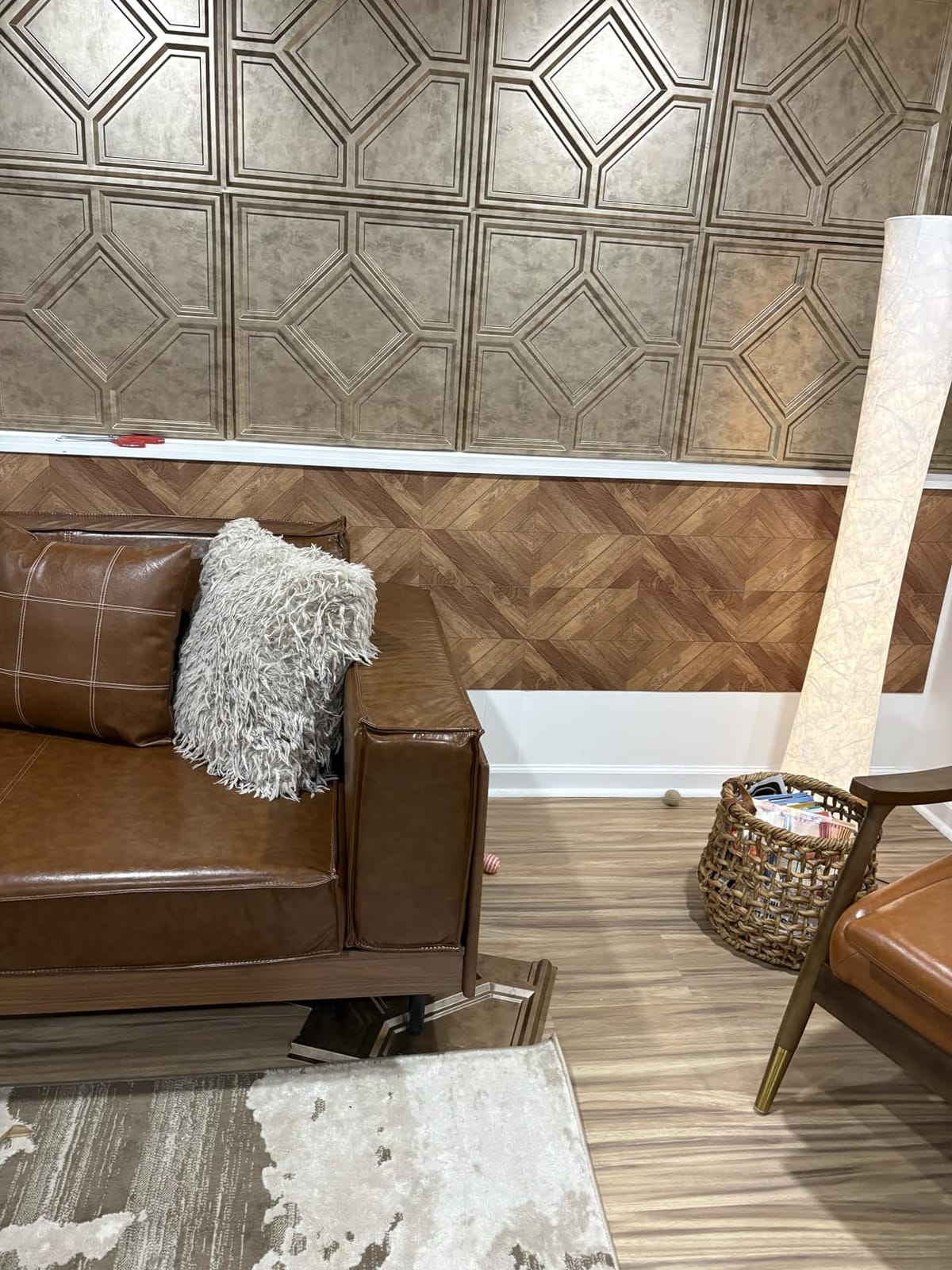 Art3d 30-Pack Peel and Stick Vinyl Floor Planks, 12 x 12 in, Dark Brown Oak customer photo 1