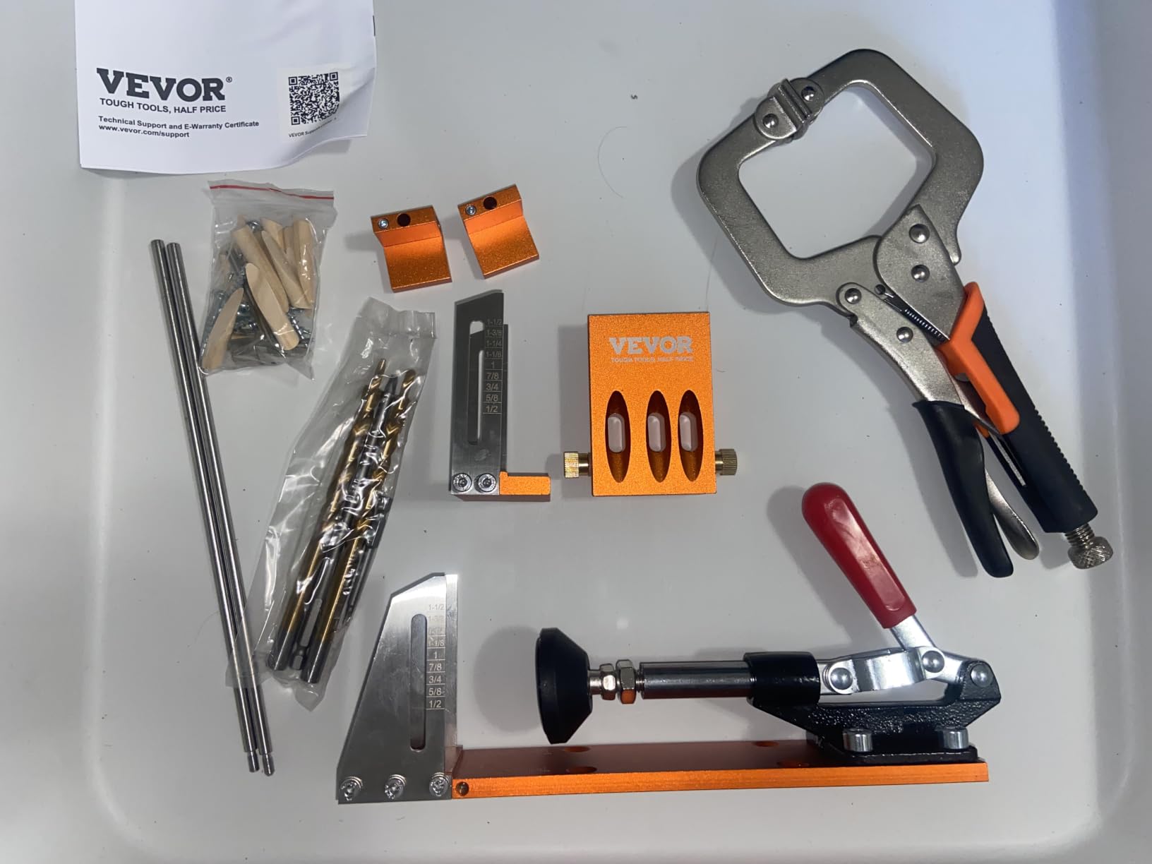 VEVOR Pocket Hole Jig Kit, 34 Pcs Pocket Hole Jig System with 11