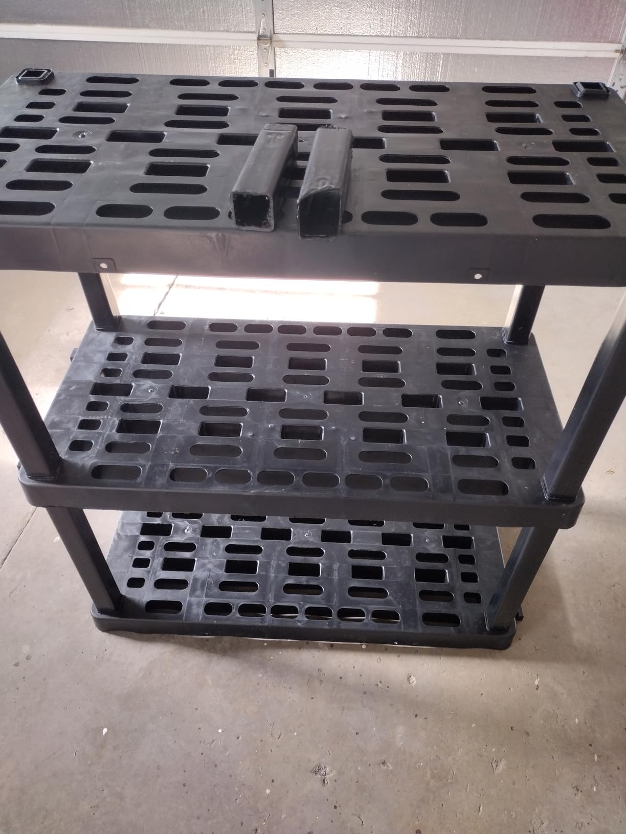 Oskar Heavy Duty Plastic Storage Shelves- for Garage, Kitchen, Bathroom Basement Kids Room, Stackable 3-Tier Black Organizer Rack for Books Shoes, Toys, Pantry, Cleaning and Closet Organization customer photo 2