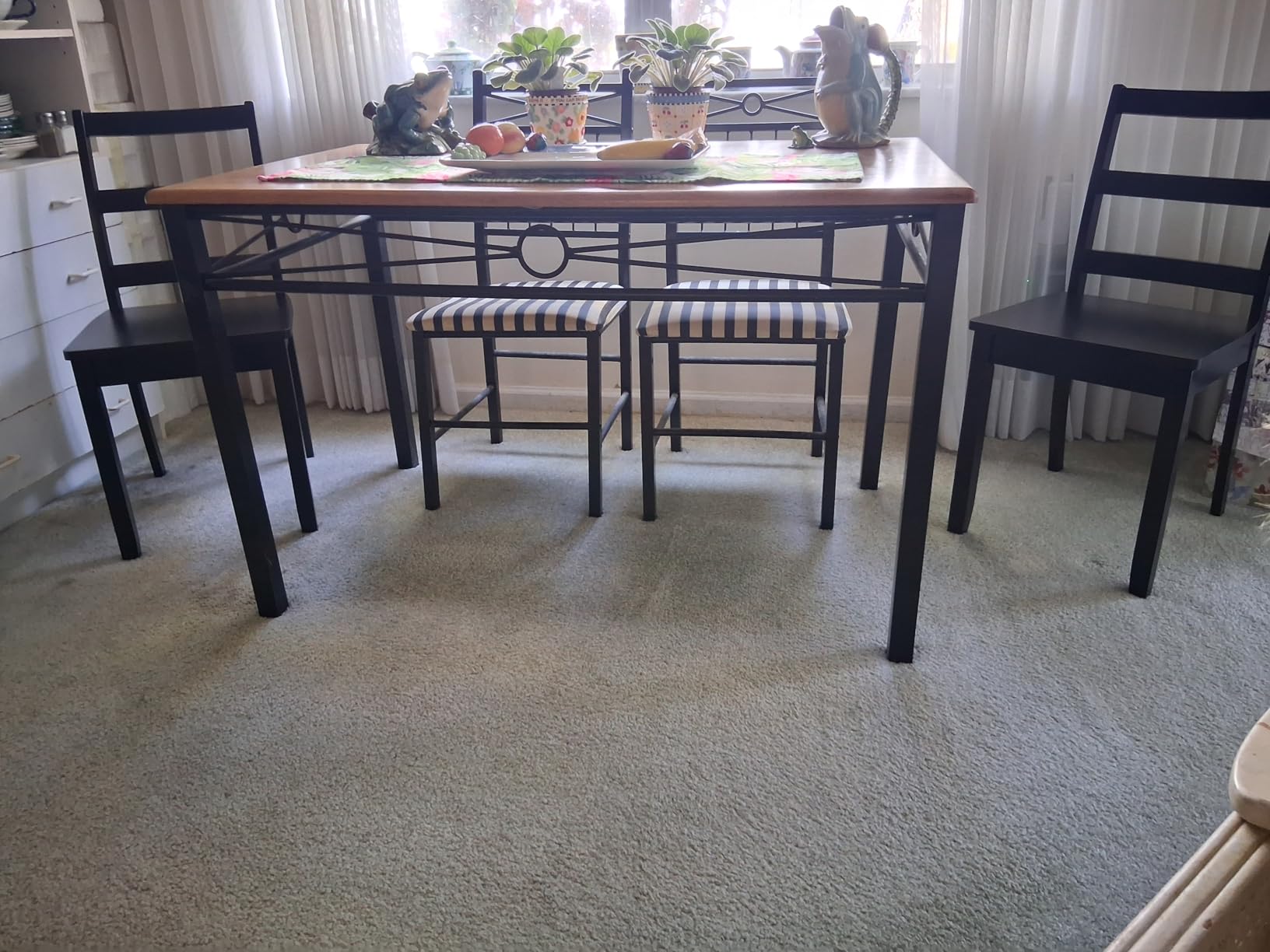 GIANTEX Wood Dining Chairs Set of 4 Black- Wooden Armless Kitchen Chairs with Solid Rubber Wood Legs, Non-Slip Foot Pads, Max Load 400 Lbs, Farmhouse Style High Ladder Back Wooden Dining Room Chairs customer photo 2