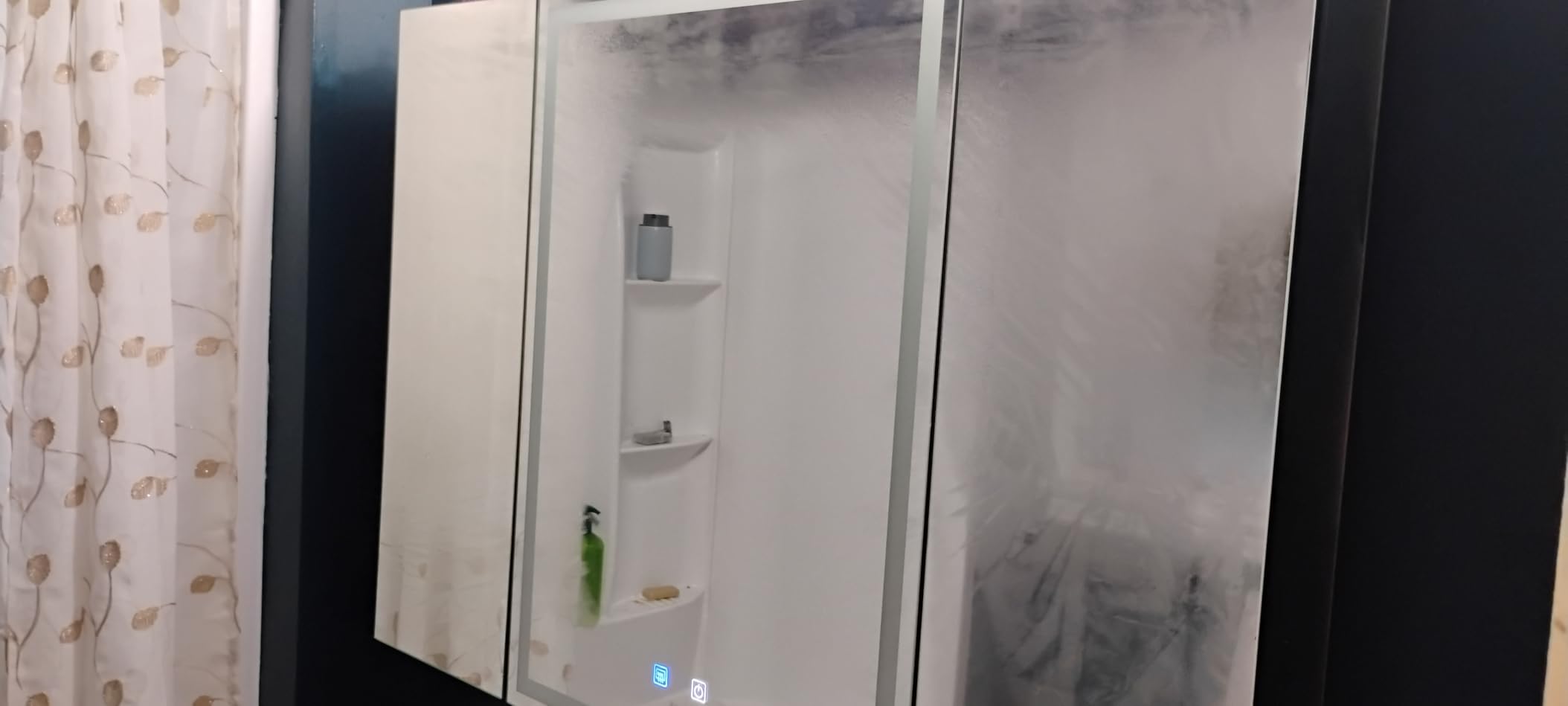 20 * 28 Left Hinge LED Bathroom Mirror Cabinet, Aluminum Medicine Cabinet customer photo 2