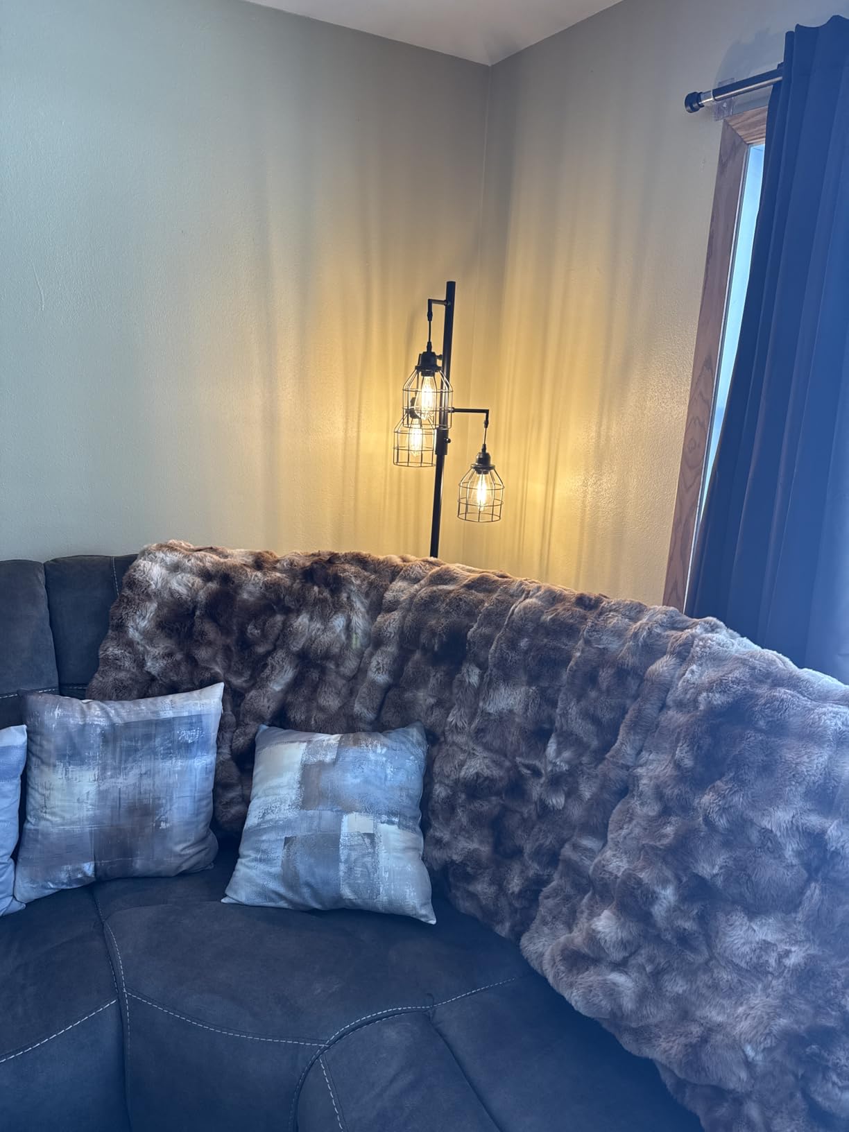 9MMML Floor Lamp for Living Room, Farmhouse Industrial Dimmable Floor lamp, 3 Lights Metal Cage Tree Standing Lamp, 68