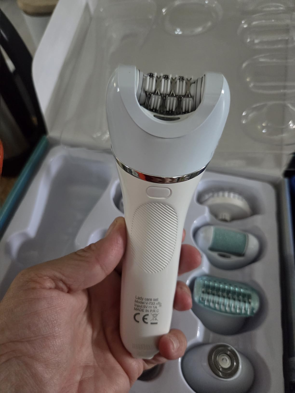 Epilator for Women, 6 in 1 Hair Removal Epilator, Shaver, Face Razor, Facial Brush, Face Massage and Body Exfoliator, IPX7 Waterproof Rechargeable Hair Removal for Women, 2 Speeds customer photo 2