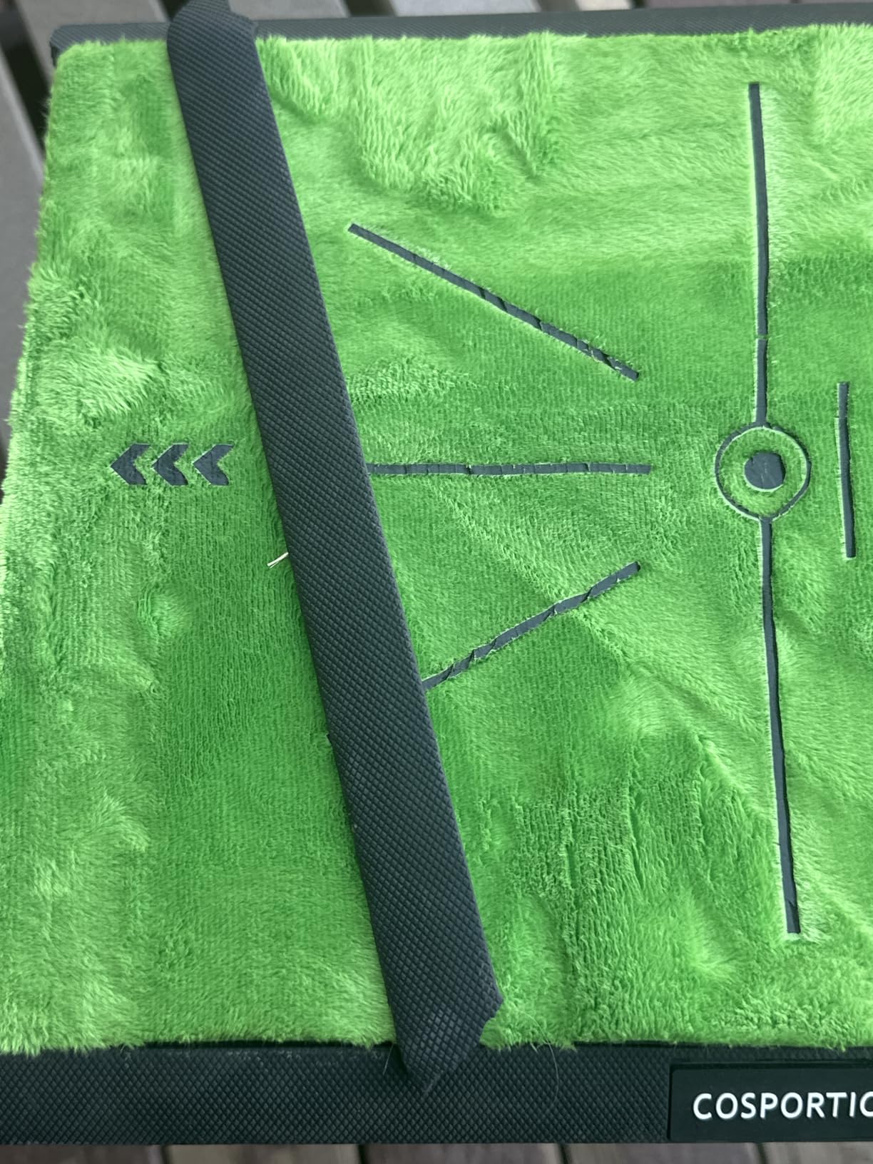 COSPOPTIC Golf Hitting Mat with Swing Path Feedback, Heavy-Duty Rubber Base Anti-Slip Golf Training Mat, Extra Replaceable Surface, Portable Practice Mat for Home Office Garage Yard Indoor Outdoor customer photo 2