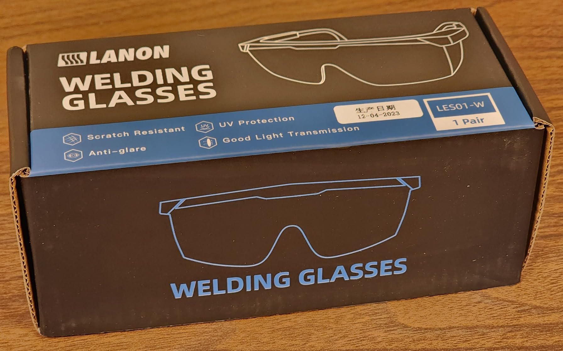 LANON Welding Safety Glasses, ANSI Z87.1, IR Filter Shade 5.0 Lens | Anti-Scratch & Anti-Impact, Wrap-Around Safety Goggles, Adjustable Temples For Welding Work customer photo 2