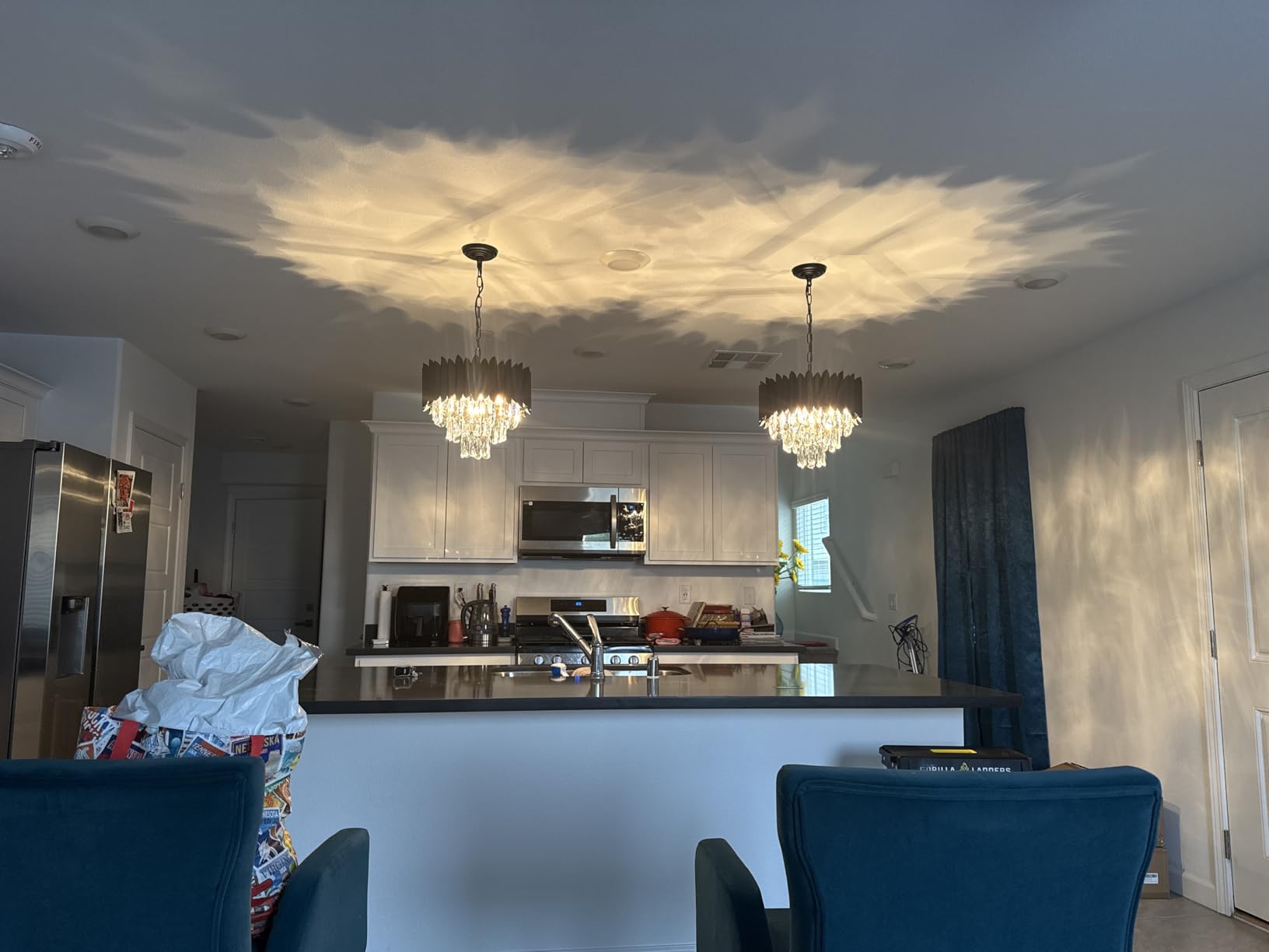 A AXILIXI Large Crystal Chandeliers Modern 30”Black Ceiling Chandelier Light Fixture for High Ceiling 6 Tiers Round Pendant Chandeliers for Foyer Living Room Staircase Dining customer photo 1