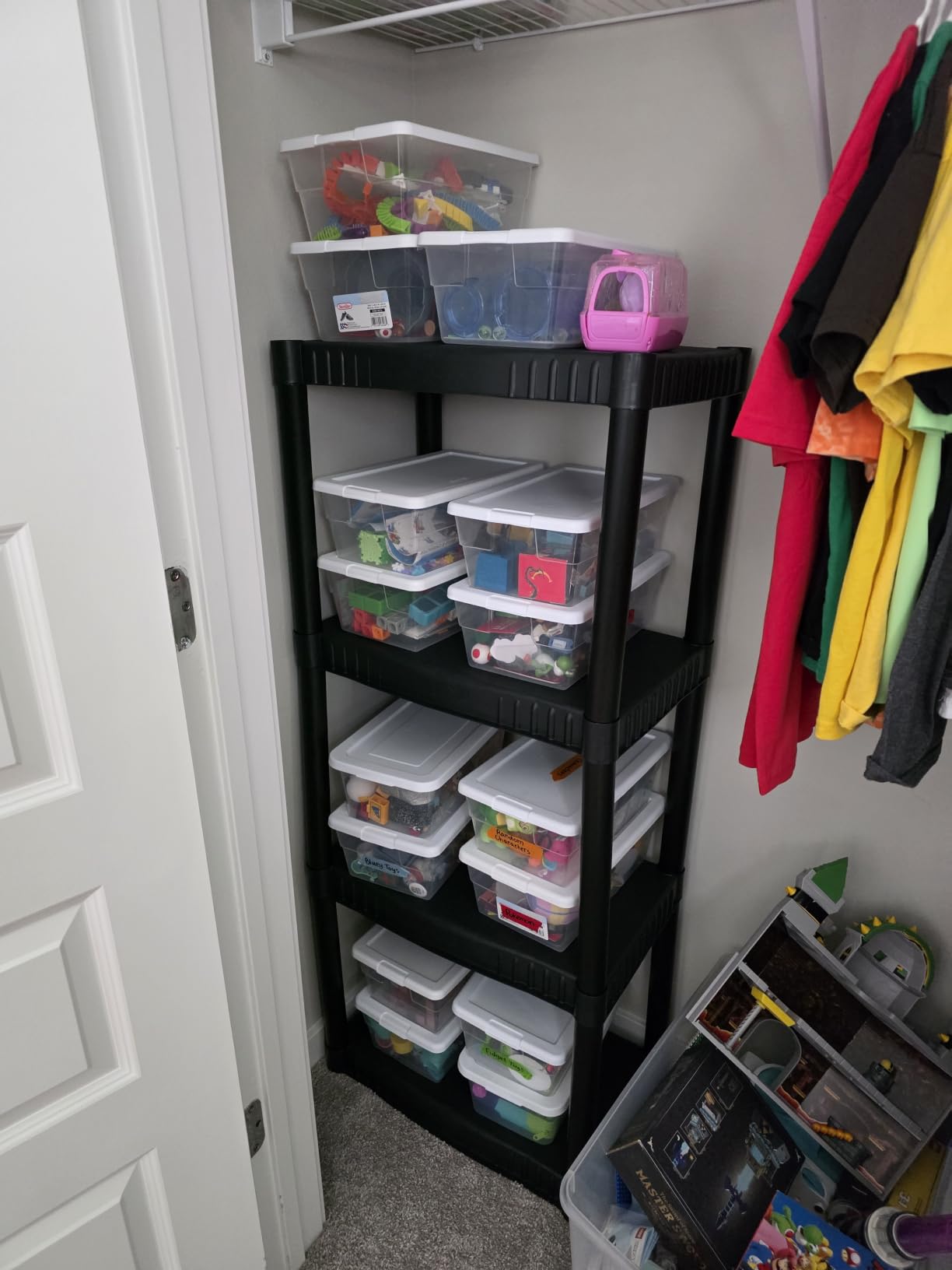 Plano 4-Shelf Plastic Storage Shelves, 48” x 23” x 14”, 200lb Capacity, Pantry, Office, Closet and Garage Shelves, Easy to Assemble, Durable Plastic Shelving Unit customer photo 2