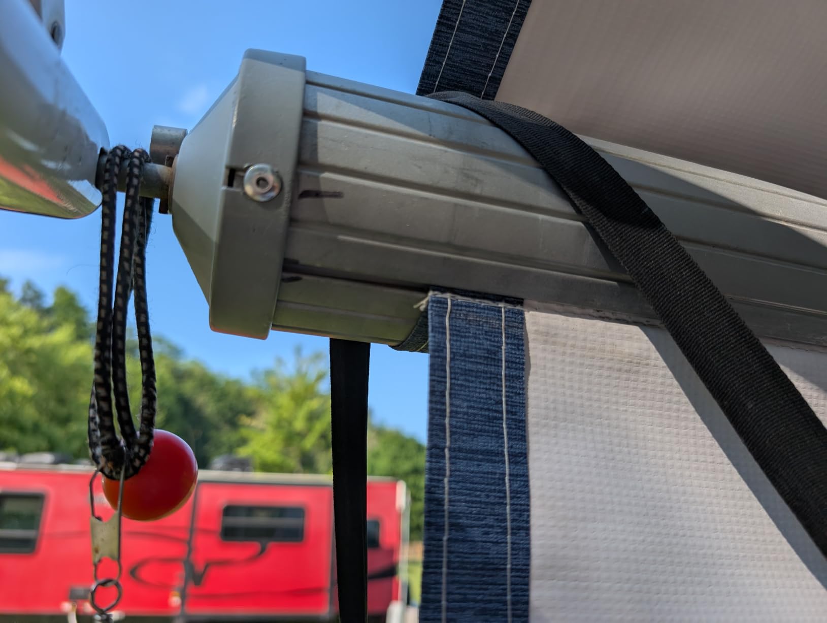 RV Awning Fabric Replacement,Camper Awning Replacement,19.5 oz 5-Layer Heavy Duty Waterproof Vinyl Universal RV Awning Fabric for All Brands Camper,Trailer, Motorhome,Smoke Grey 15'2'' customer photo 1